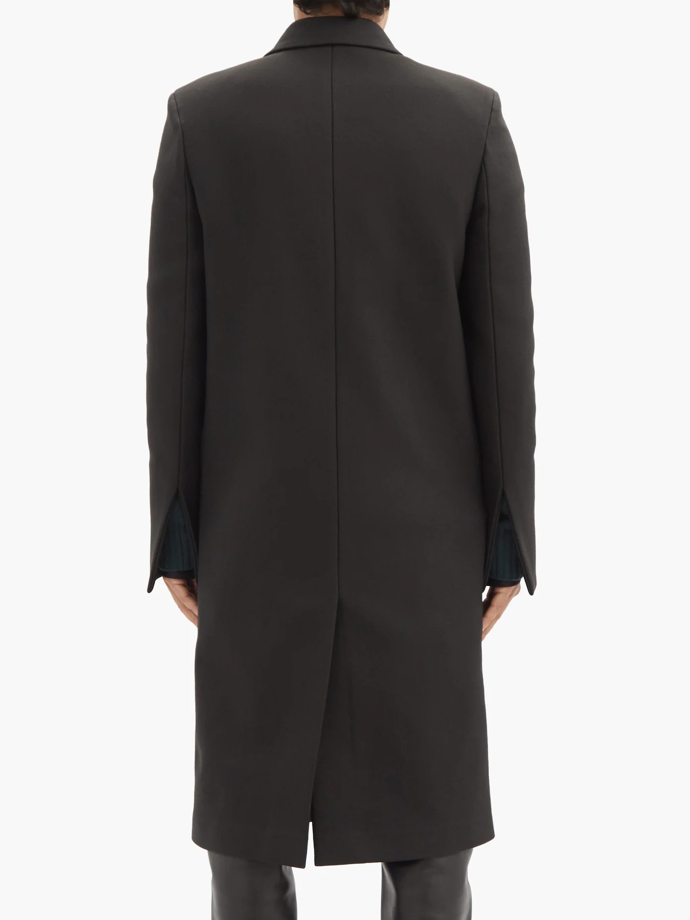 Single-breasted technical-crepe coat - 5