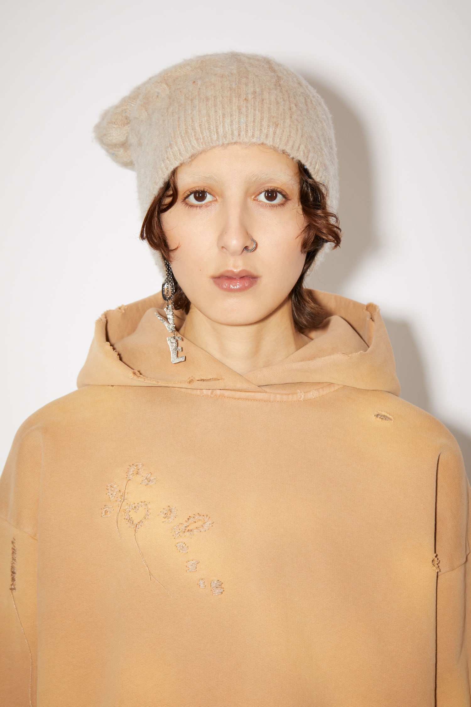 Cable knit beanie hat - Biscuit beige - 3