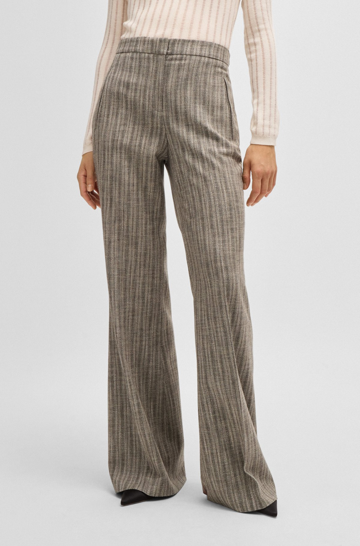REGULAR-FIT TROUSERS IN STRIPED STRETCH CLOTH - 2