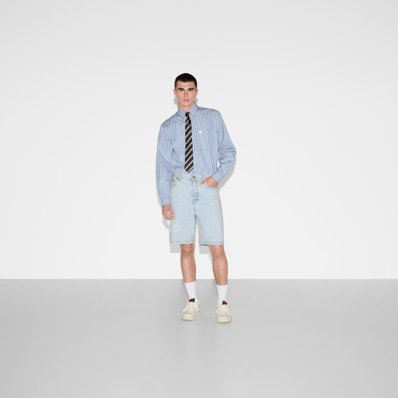 GUCCI Lasered denim shorts outlook