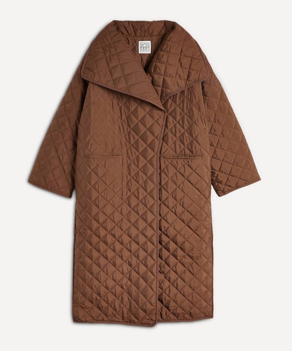 signature quilted oversize coat - 1