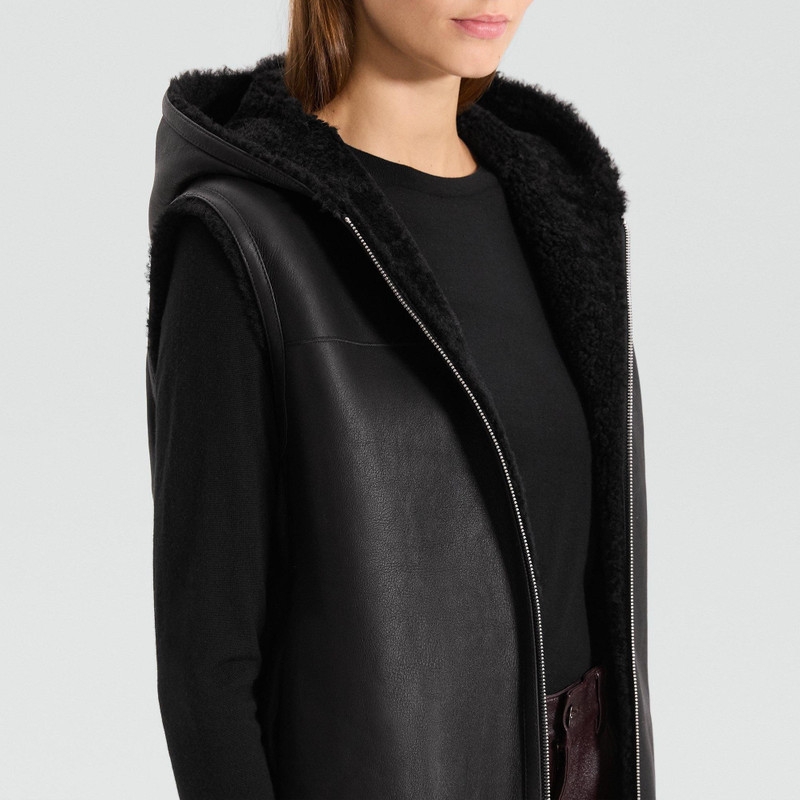 Hooded Vest in Shearling 4