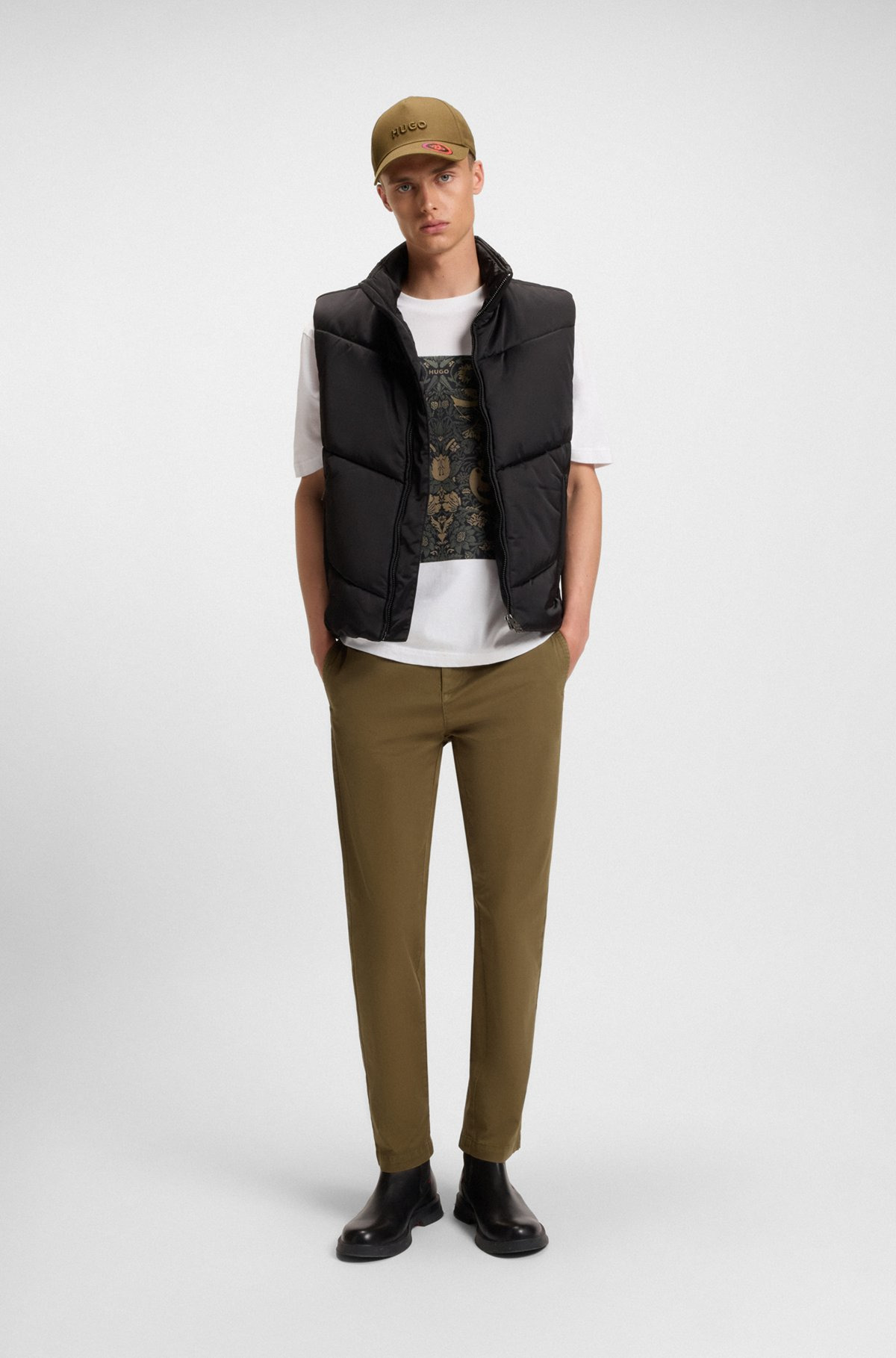 SLIM-FIT TROUSERS IN STRETCH-COTTON GABARDINE - 3