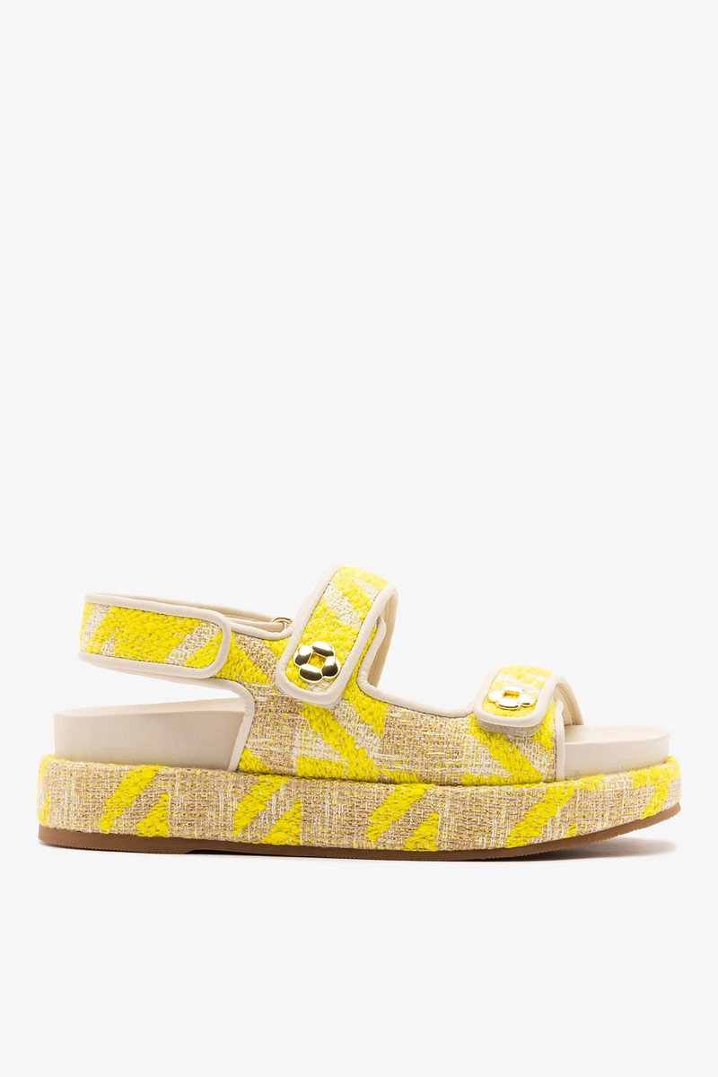 Jetty Sandal Yellow Printed Fabric 1
