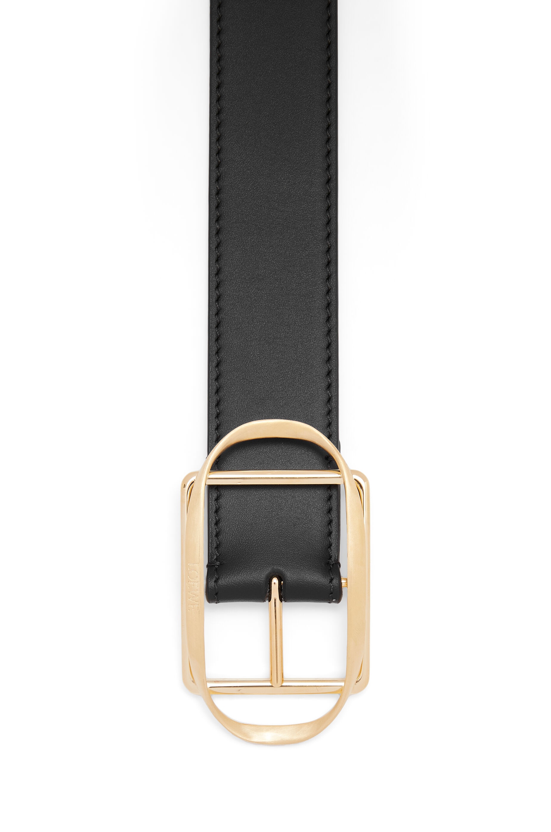 Curved buckle belt in smooth calfskin - 2