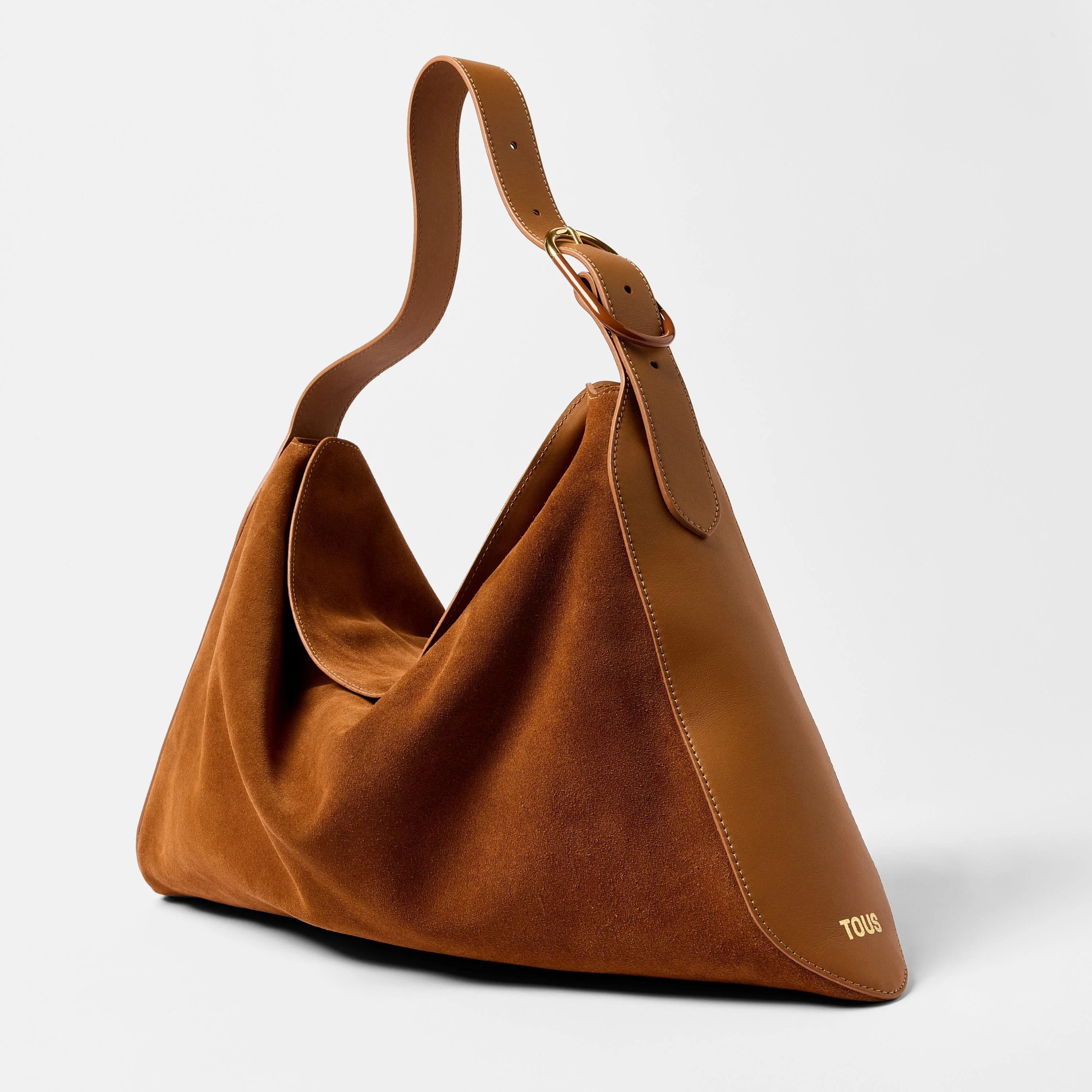 Camel-colored leather Shoulder bag TOUS Arlette - 1
