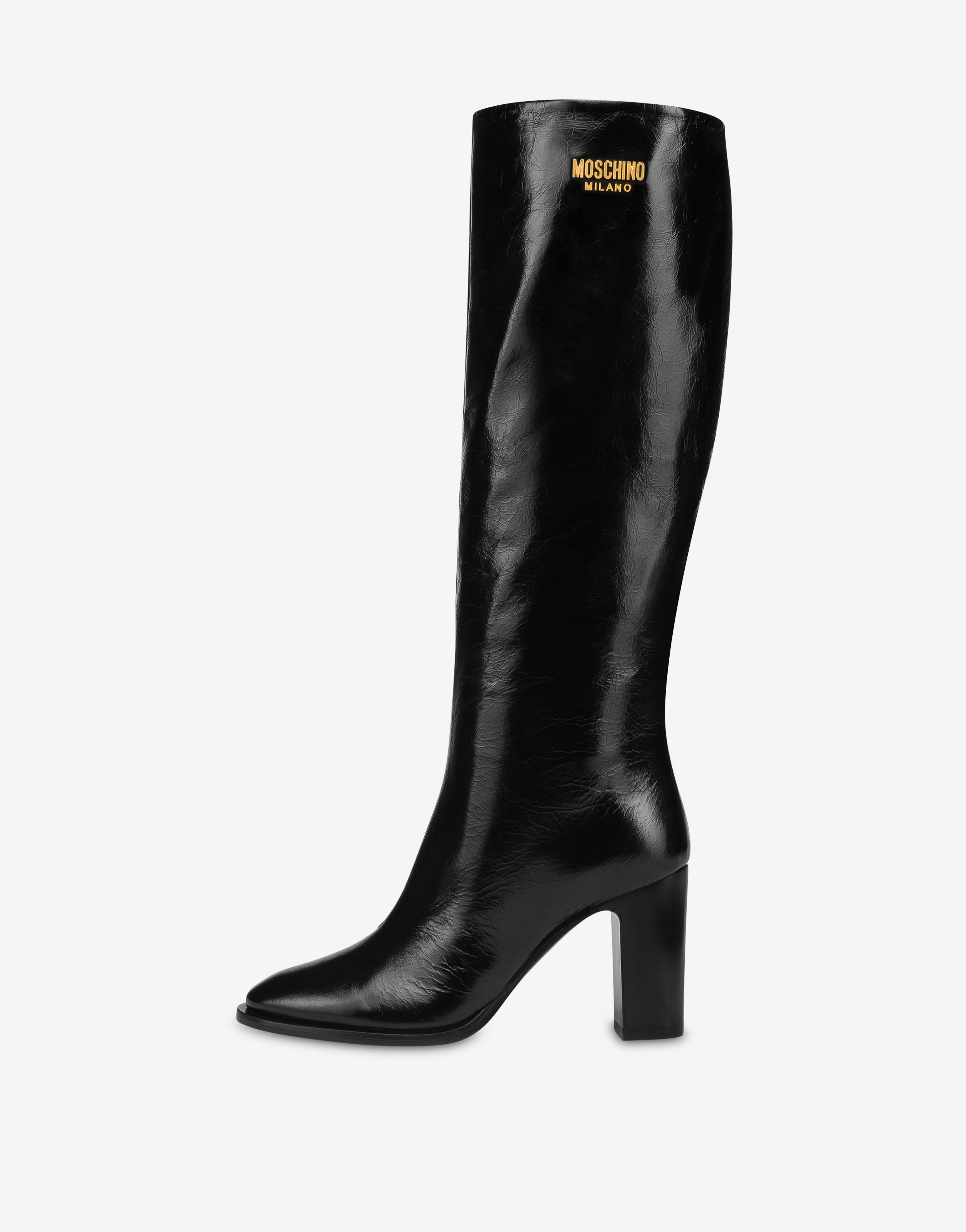 METAL LOGO CALFSKIN BOOTS - 2