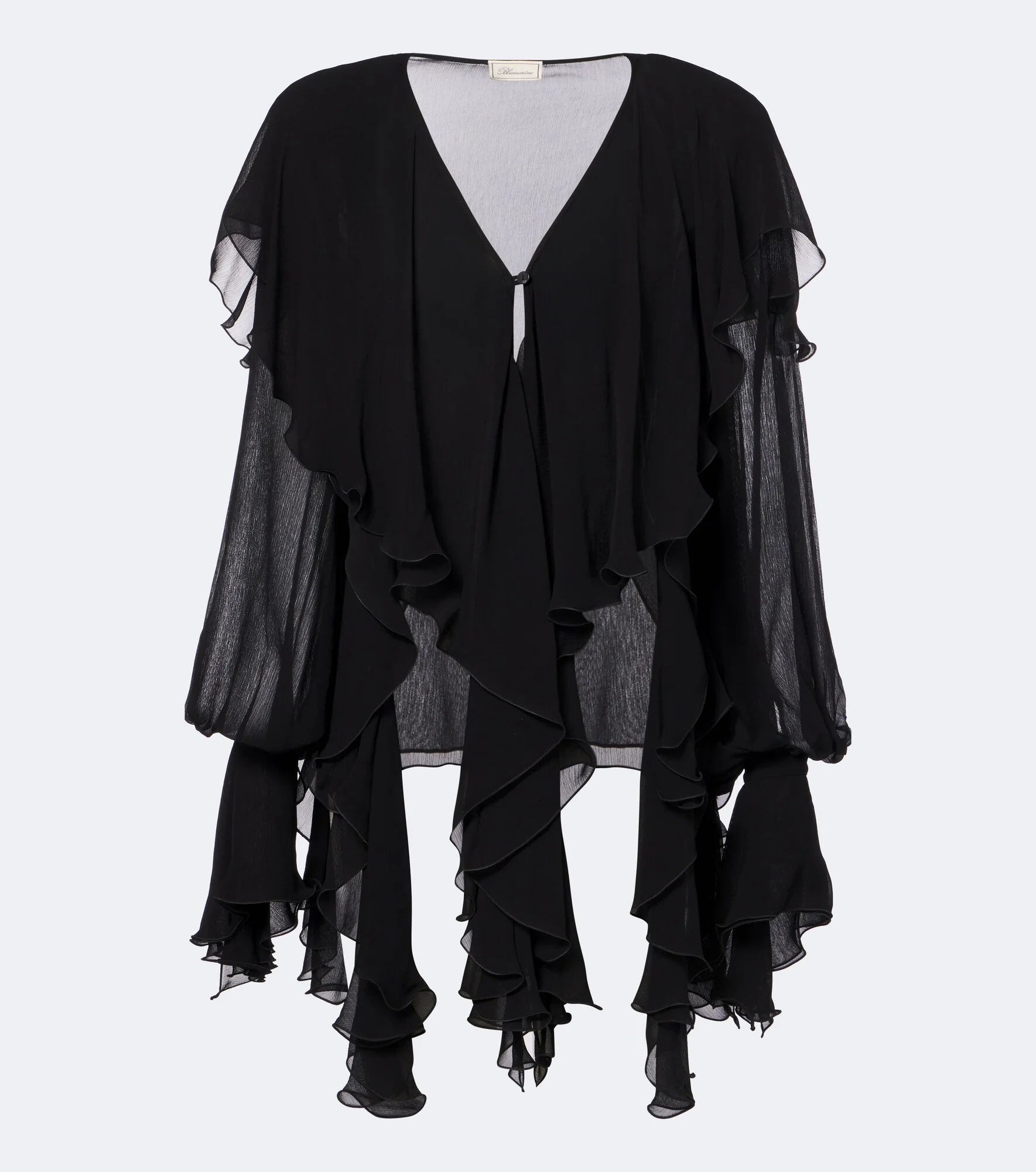 Ruffled crêpe blouse - 1