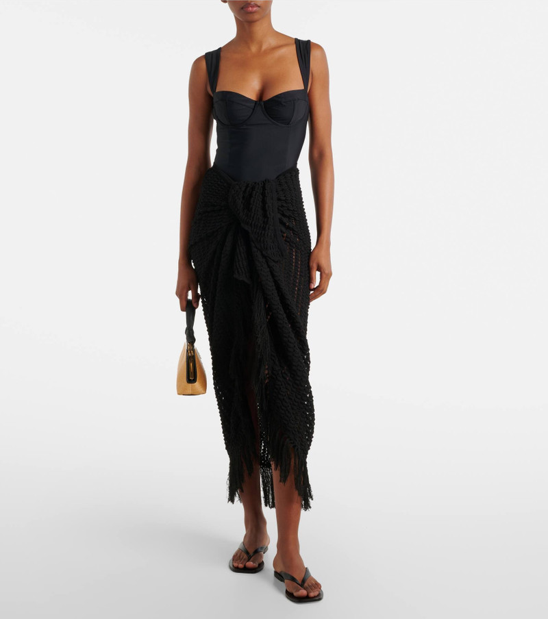 SIMKHAI Thyri fringed beach cover-up outlook