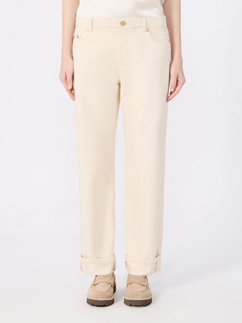 VIRNA Cotton bull denim trousers - NATURAL 3