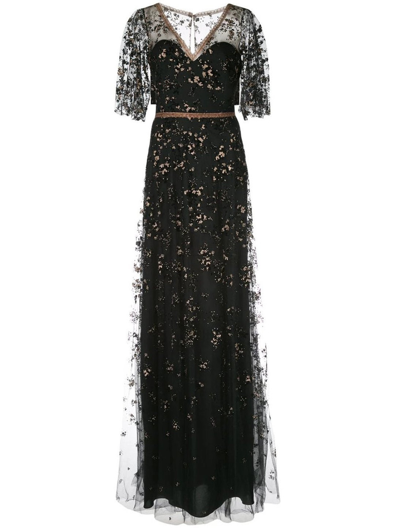 V-NECK GLITTER TULLE GOWN 5
