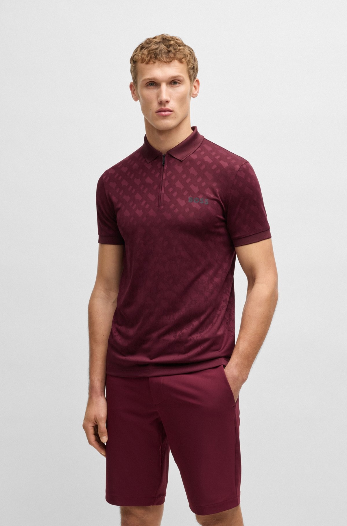 ACTIVE QUICK-DRY POLO SHIRT WITH GRADIENT MONOGRAM JACQUARD - 2