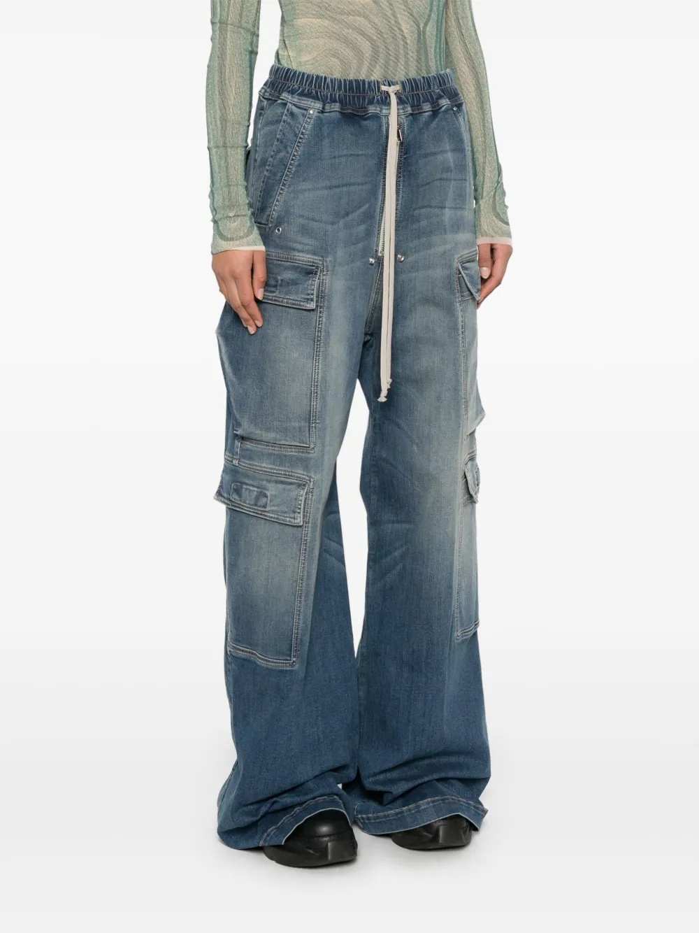 RICK OWENS DRKSHDW - Women Pantaloni In Denim Double Cargo Jumbo Belas Jeans - 2