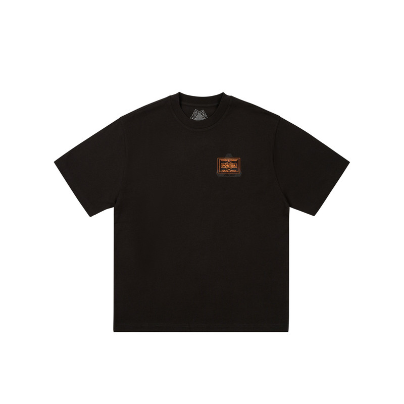 PALACE PORTER LOGO T-SHIRT BLACK - 1