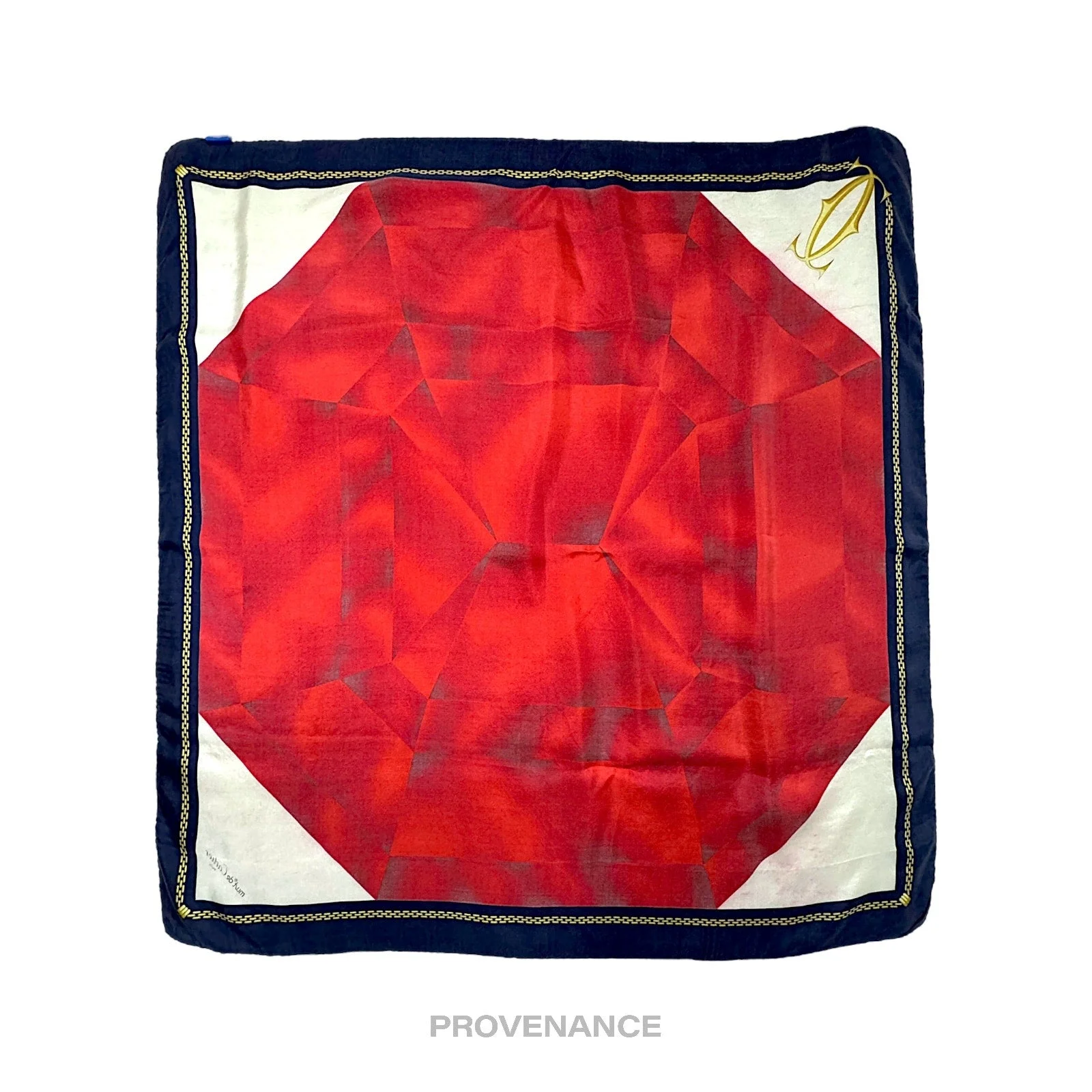 Cartier Ruby Gem Chain Logo Silk Scarf - Multicolor 80 - 1