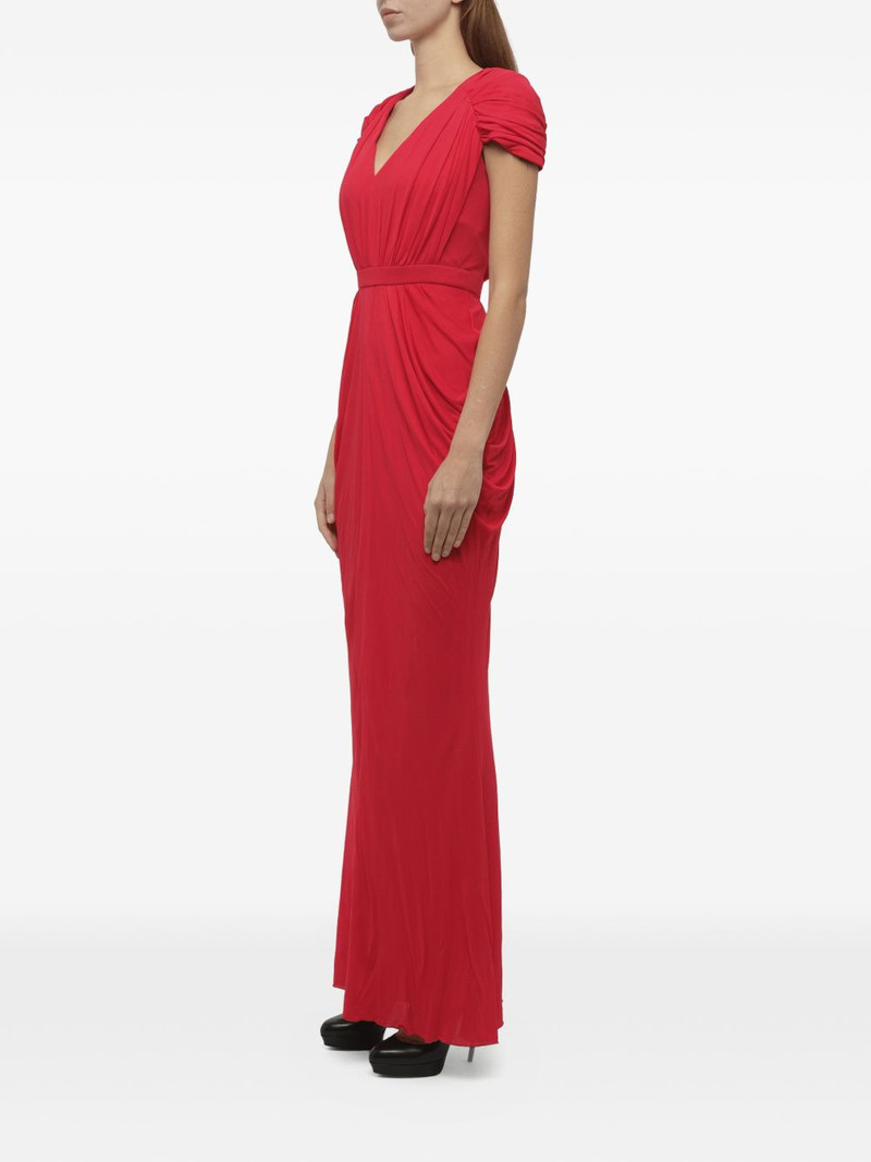 Alexander McQueen ruched V-neck maxi dress outlook