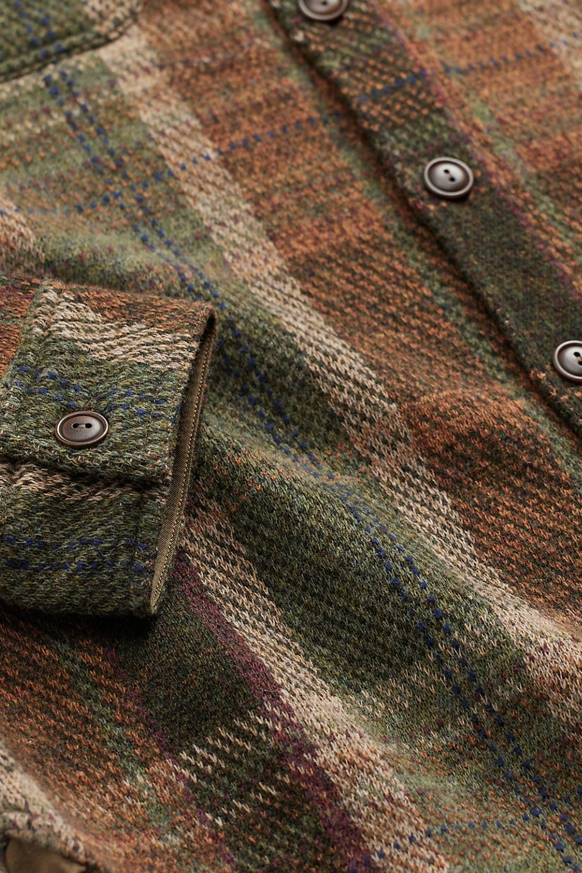 Plaid Wool-Cashmere Workshirt Sweater - Olive Multi - 5