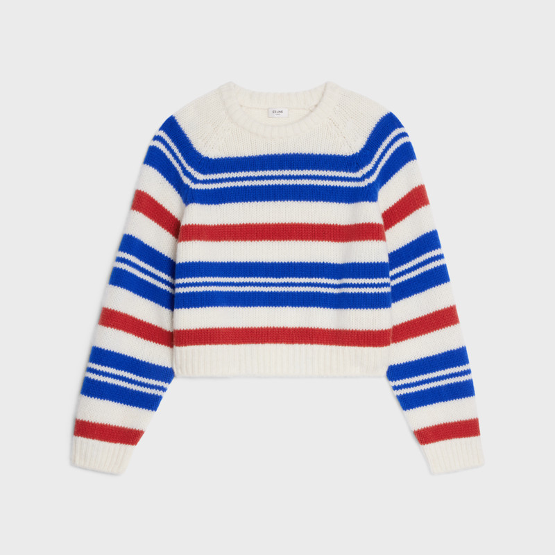Crew neck sweater in Ribbed silk and cashmere 1