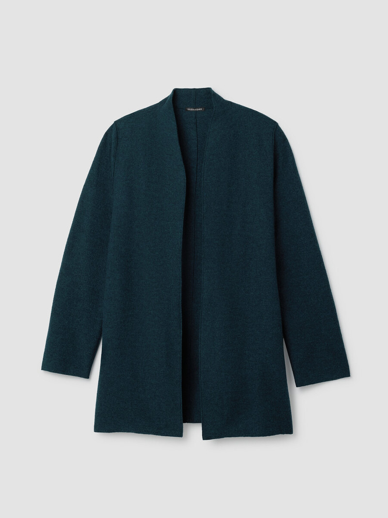 Lightweight Boiled Wool High Collar Jacket in Regenerative Wool 1