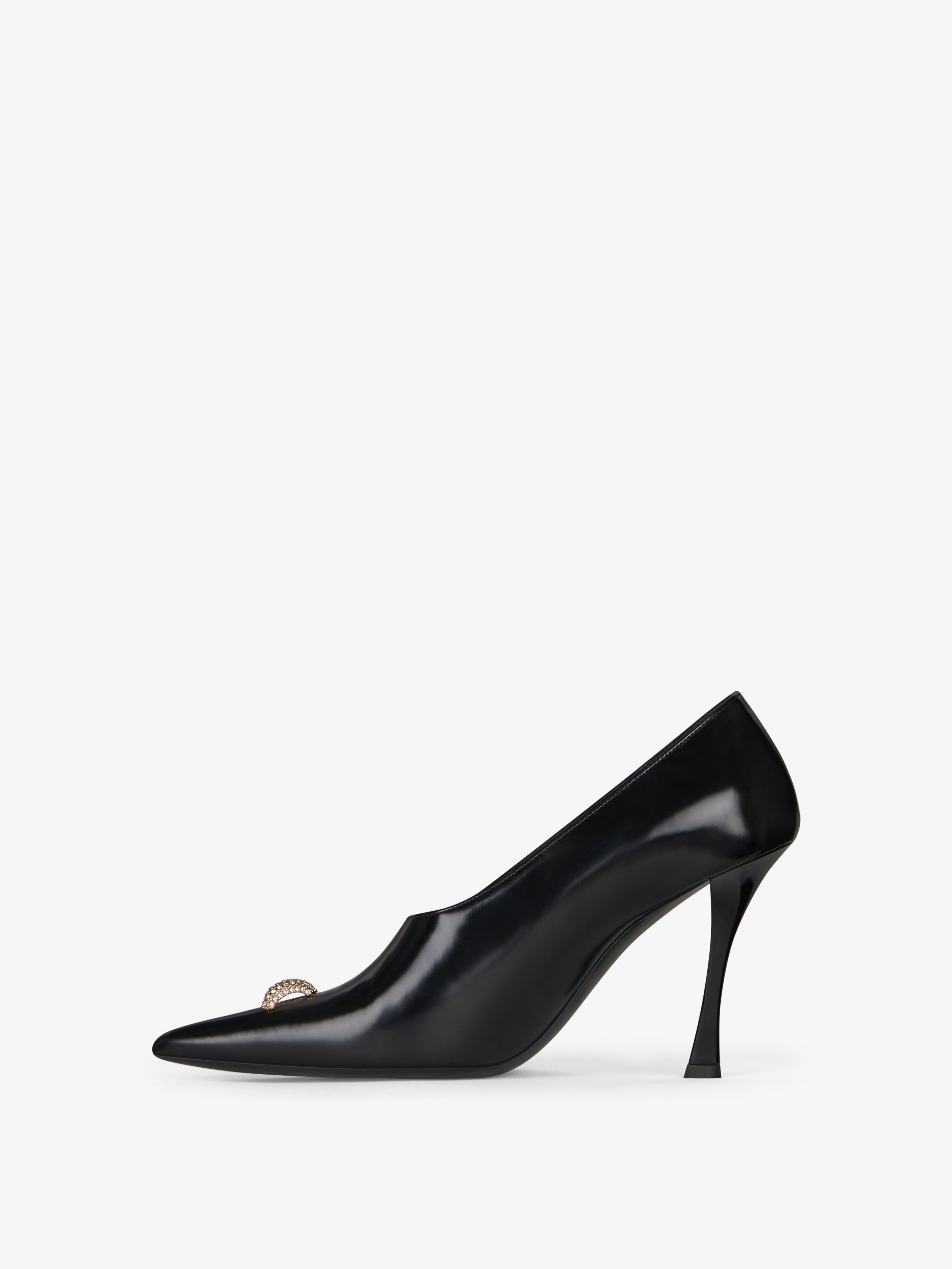 SHOW PUMPS IN LEATHER WITH CRYSTALS - 3