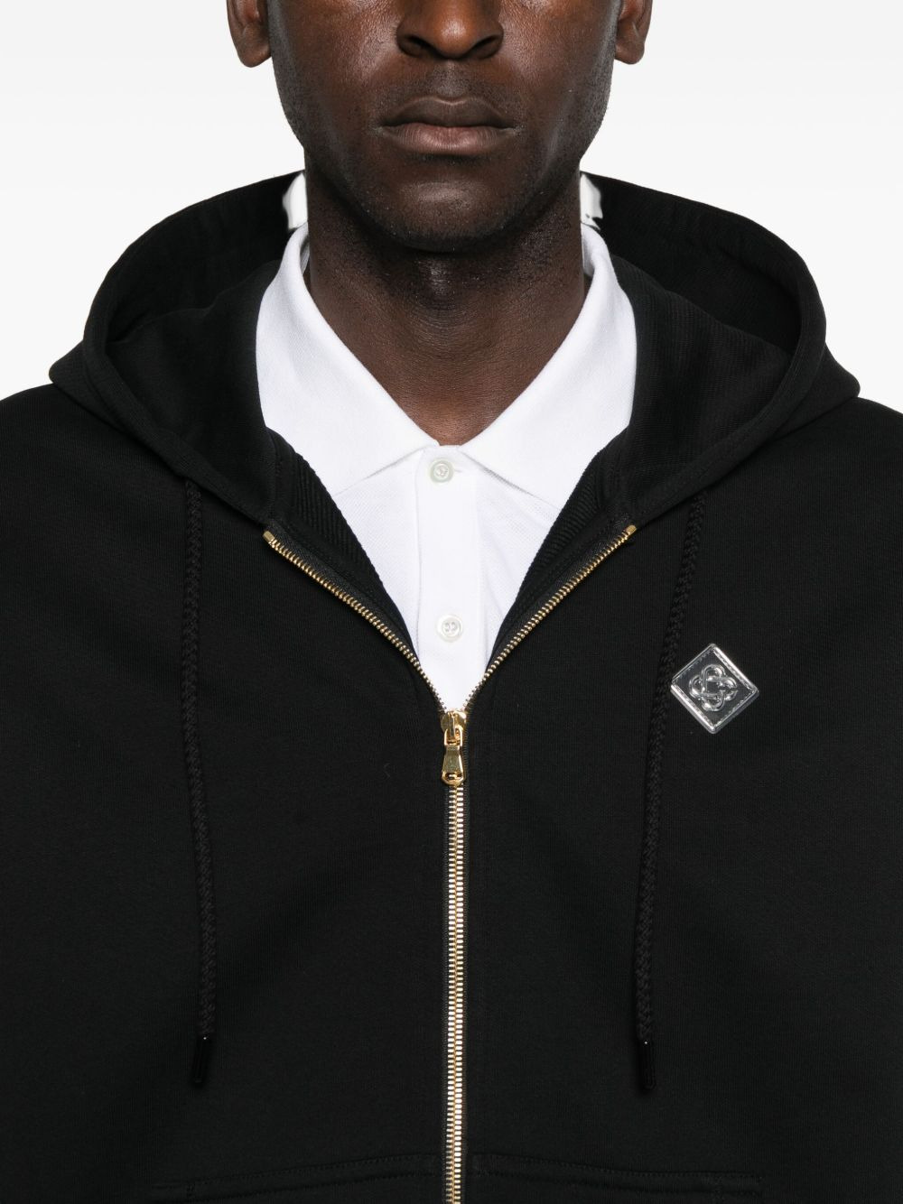 logo-patch zip-up hoodie - 5