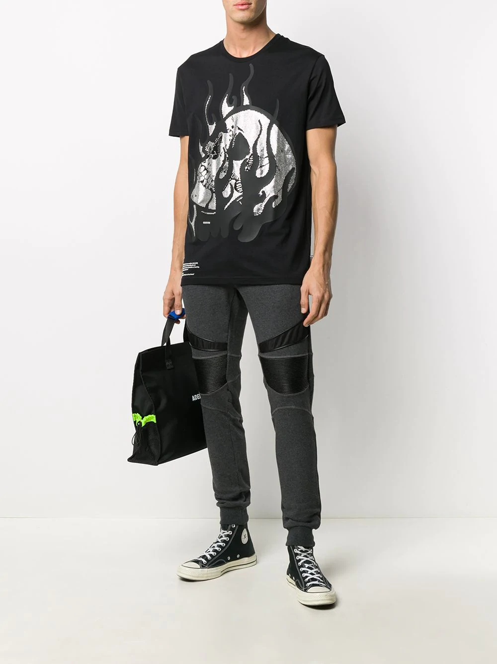 Skull on Fire studded T-shirt - 2