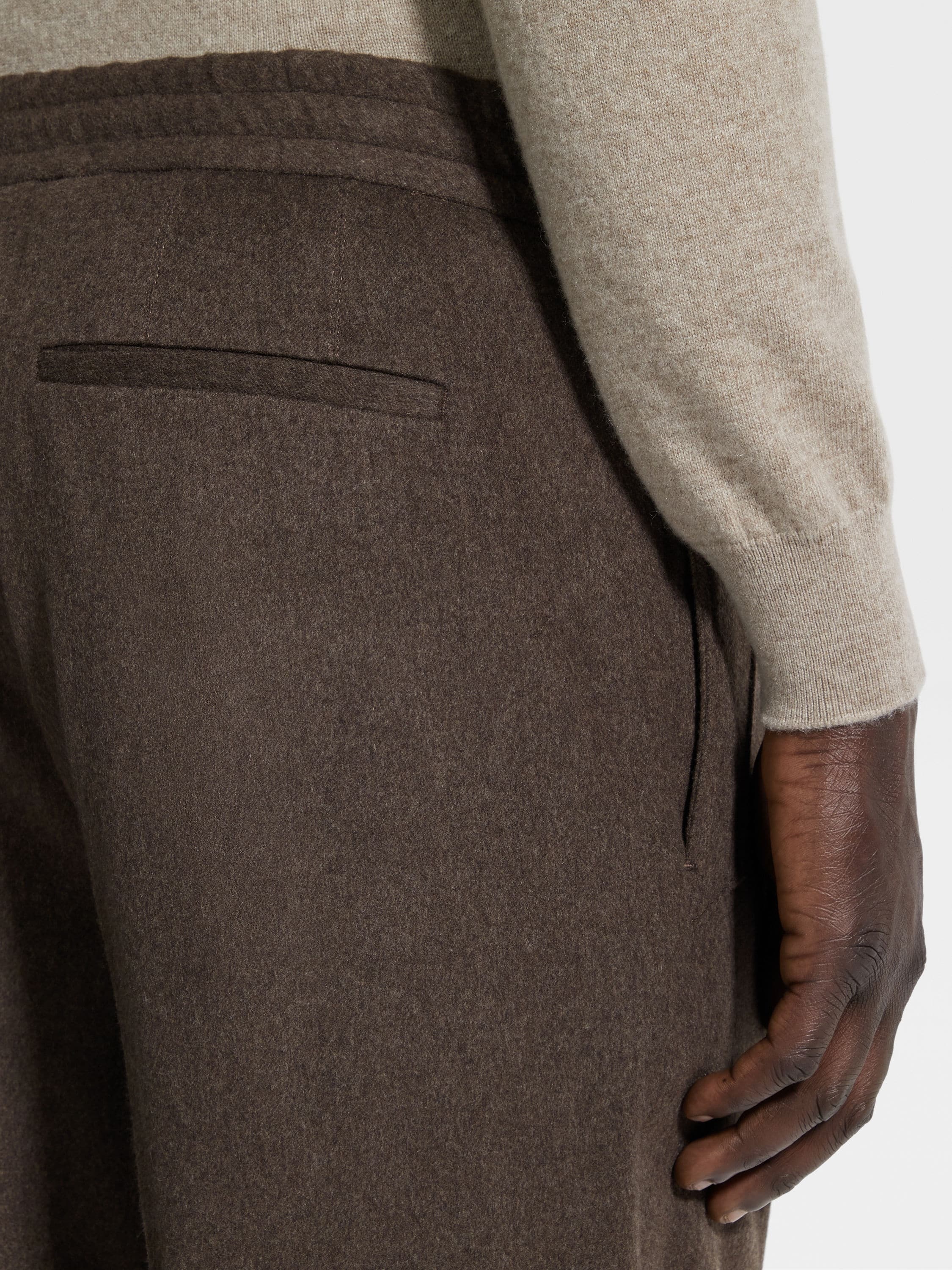 DARK BROWN 15MILMIL15 WOOL JOGGERS - 2