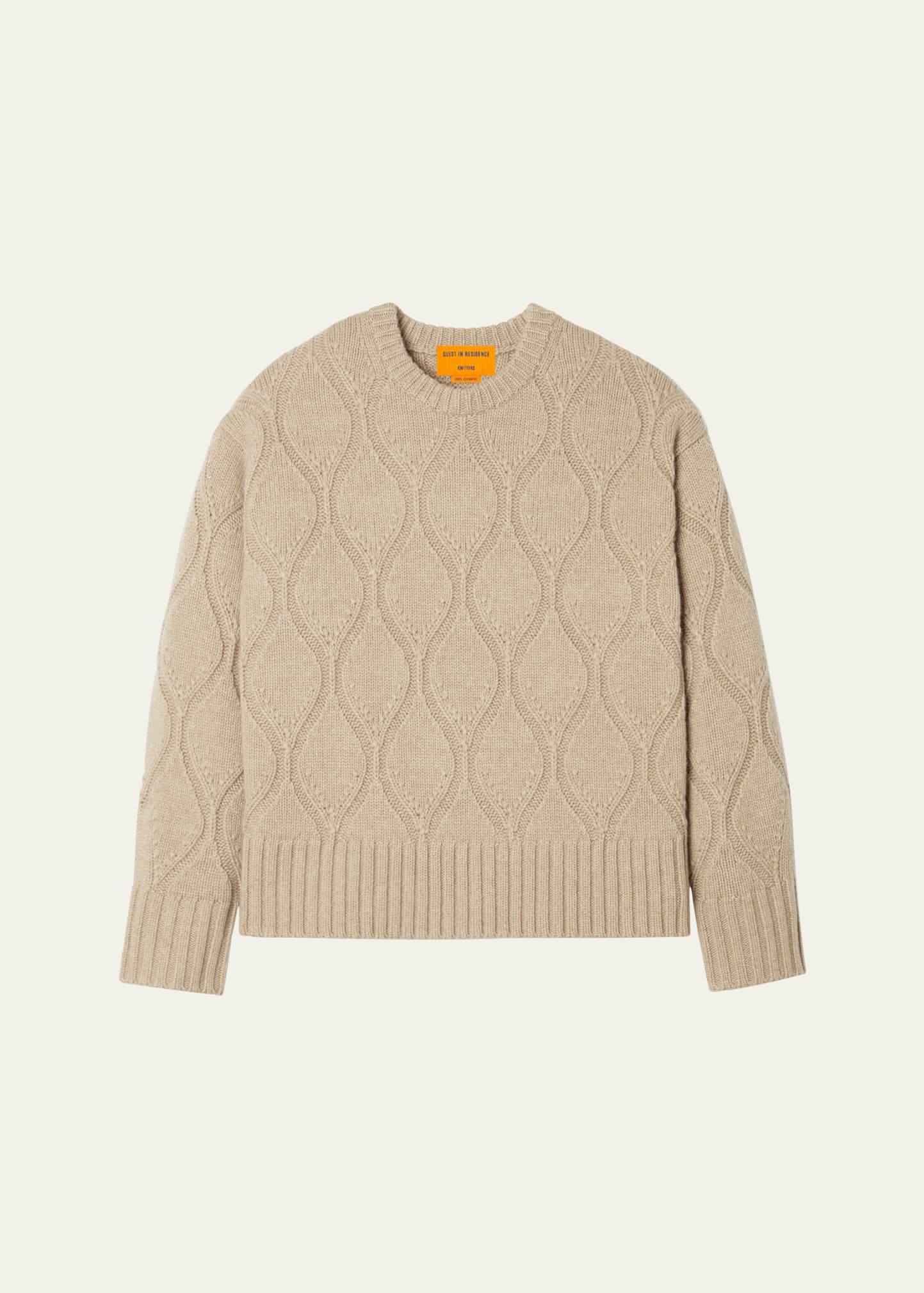 Wavy Cozy Crewneck Cashmere Pullover - 1