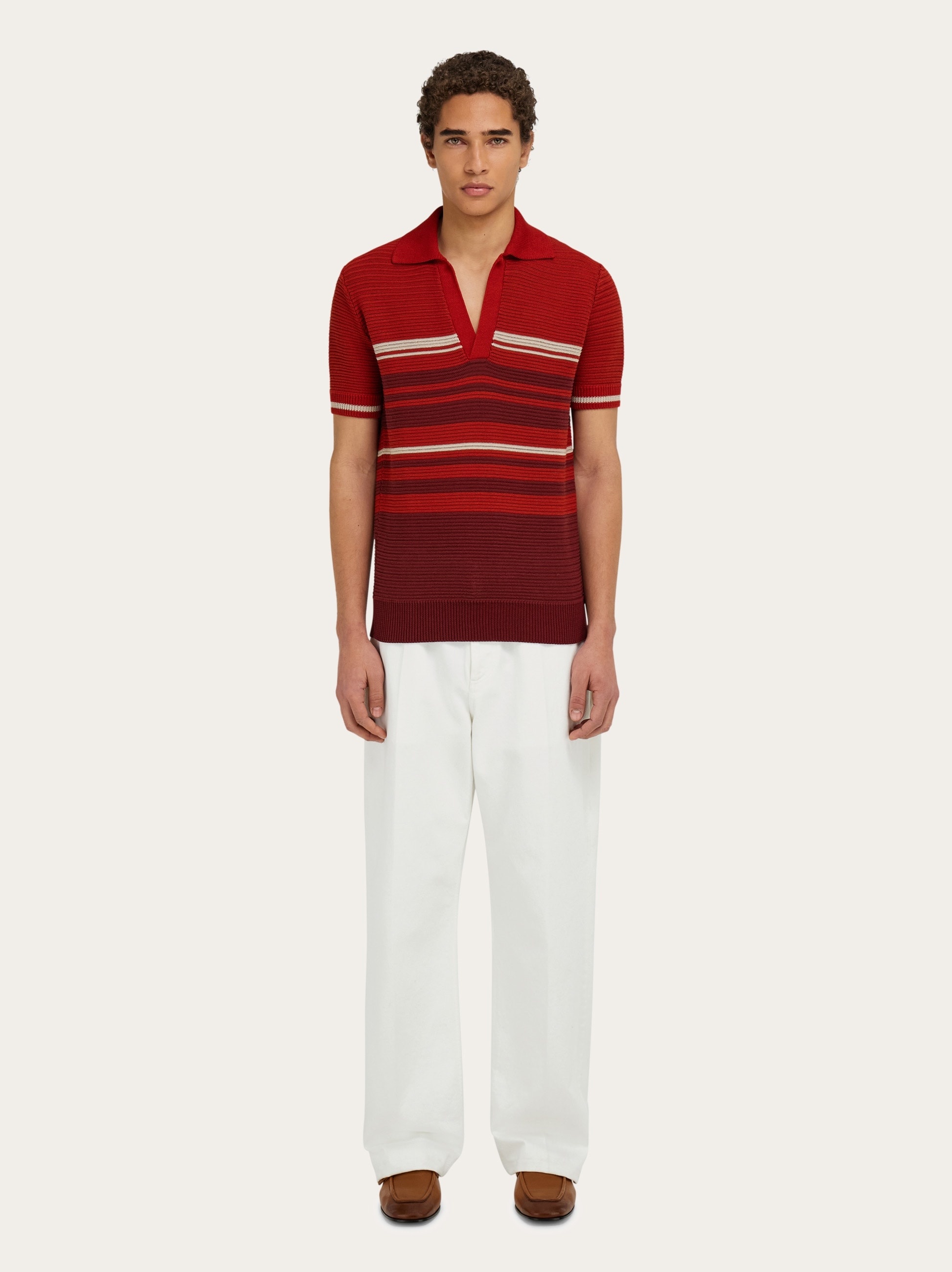Cotton knit polo shirt - 6