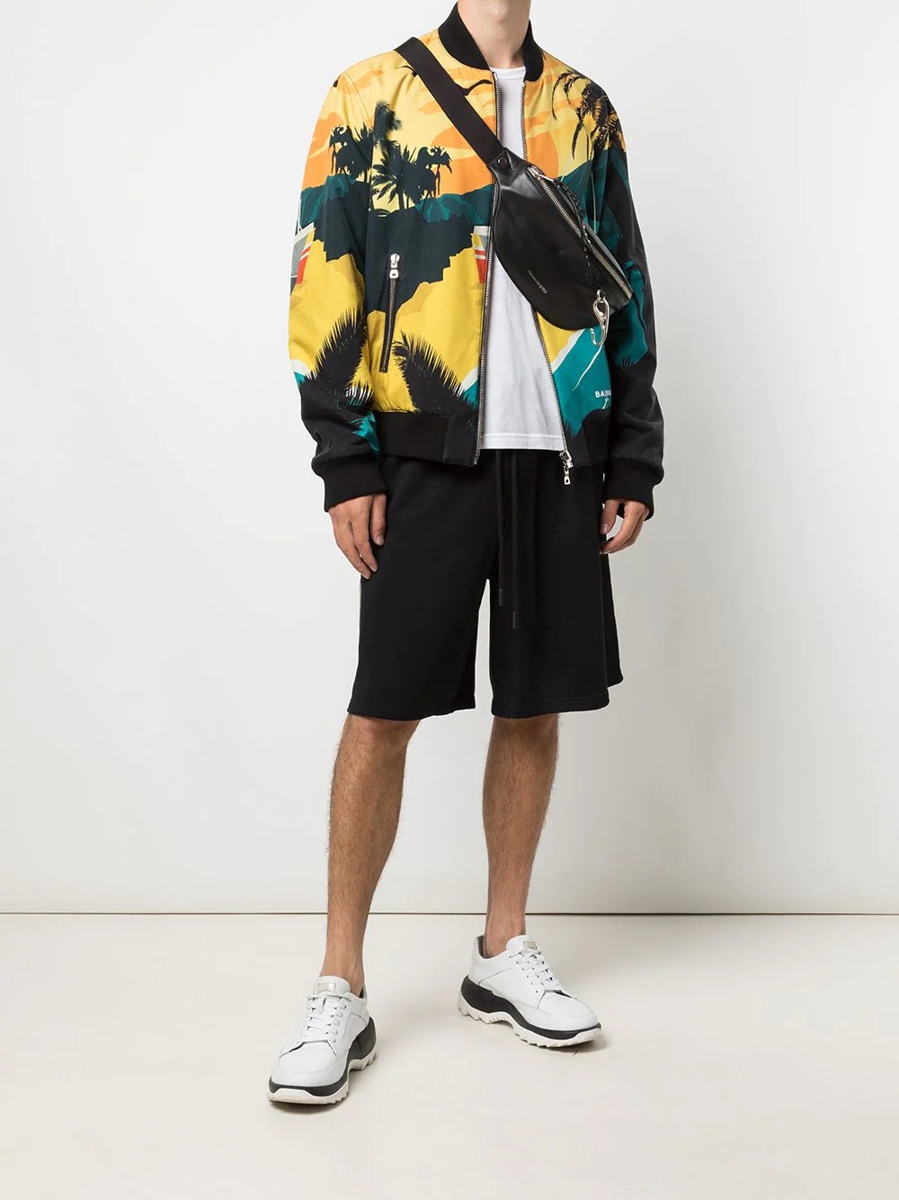 reversible tropical print bomber jacket - 2