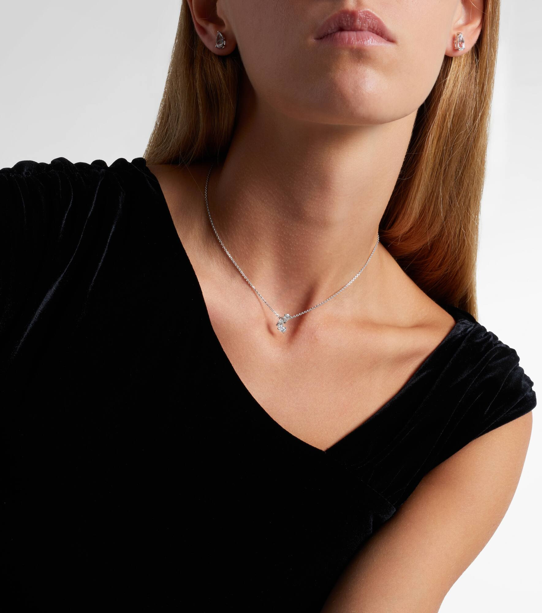 Serti Sur Vide 18kt white gold pendant necklace with diamonds - 3