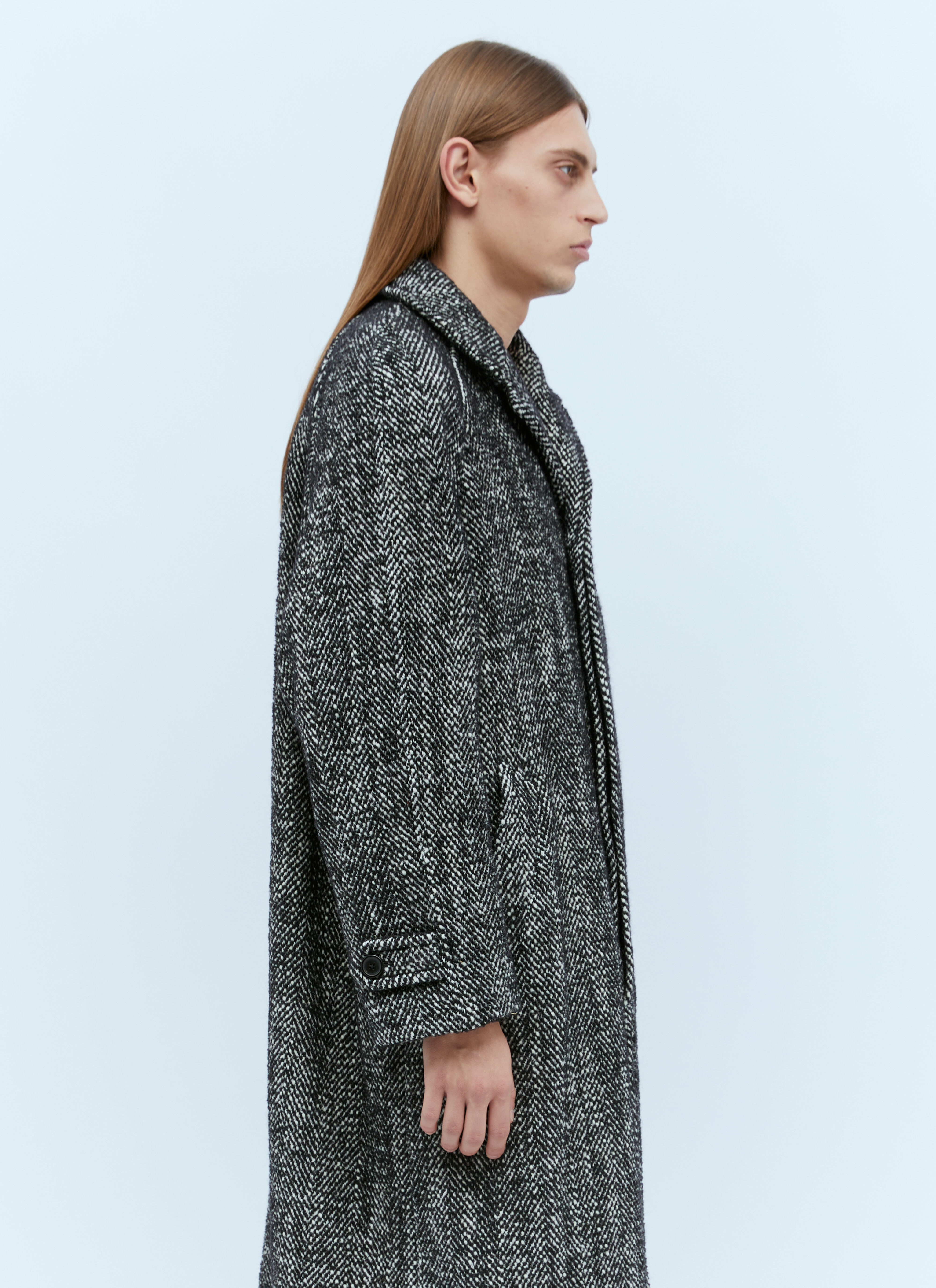 Marled Long Wool Coat - 5