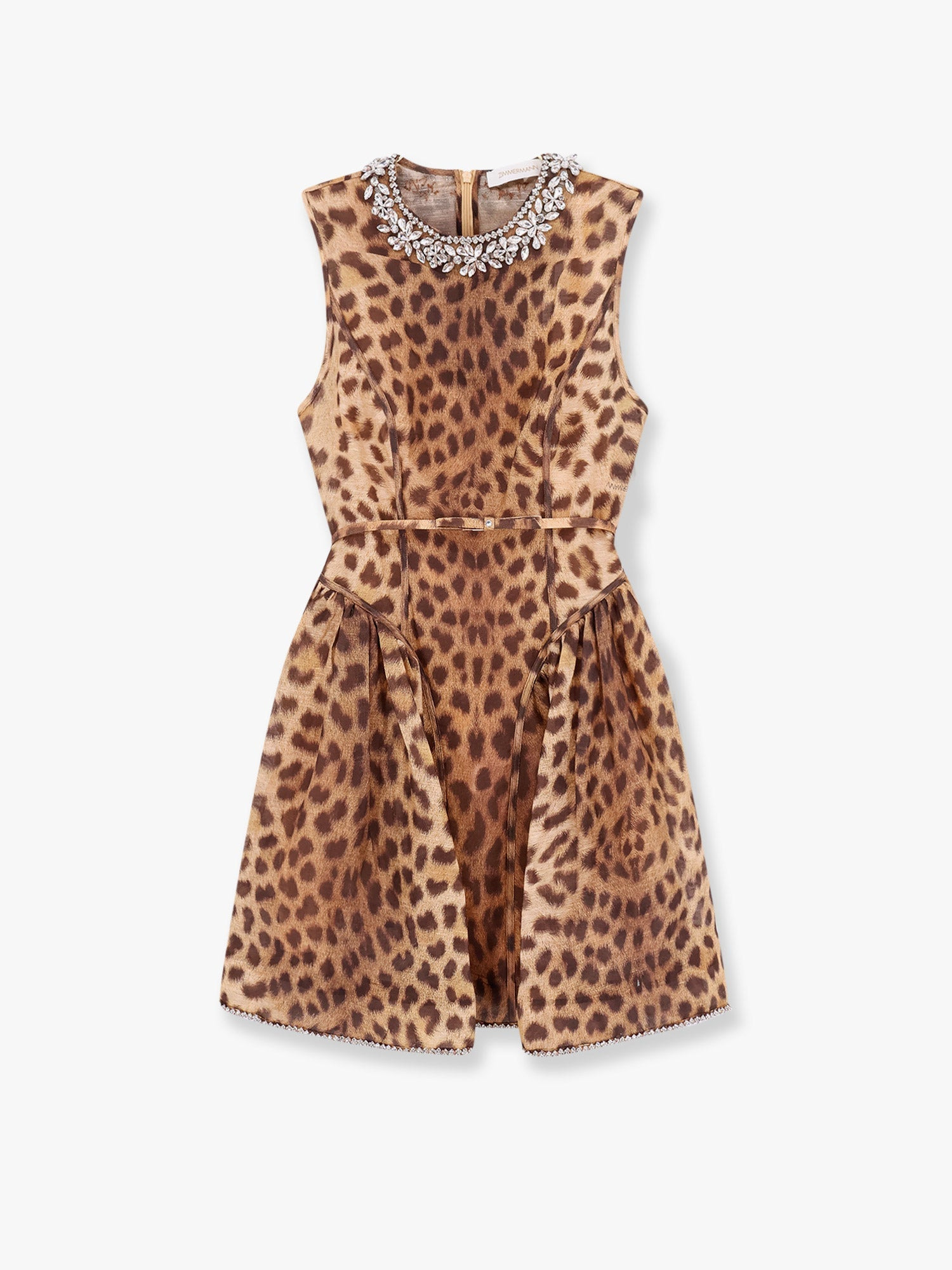 Zimmermann Linen And Silk Mini Dress With Animalier Print - 1