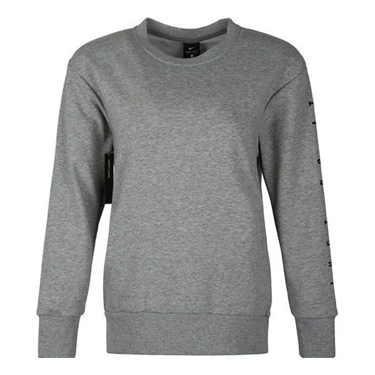 (WMNS) Nike Crew Grx Knitting Round-neck Sweatshirt 'Grey' AT0600-063 - 1