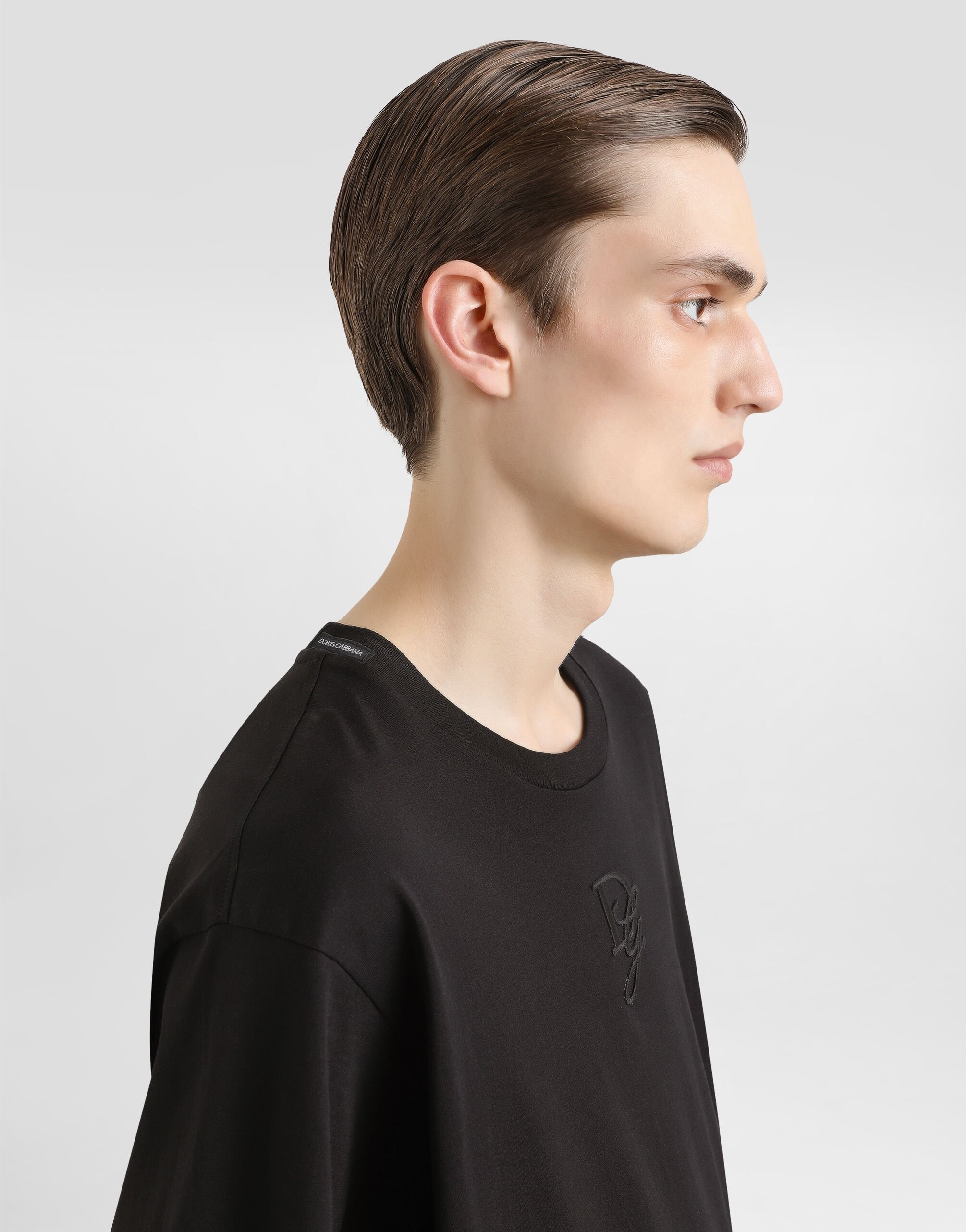 Cotton T-shirt with logo embroidery - 5