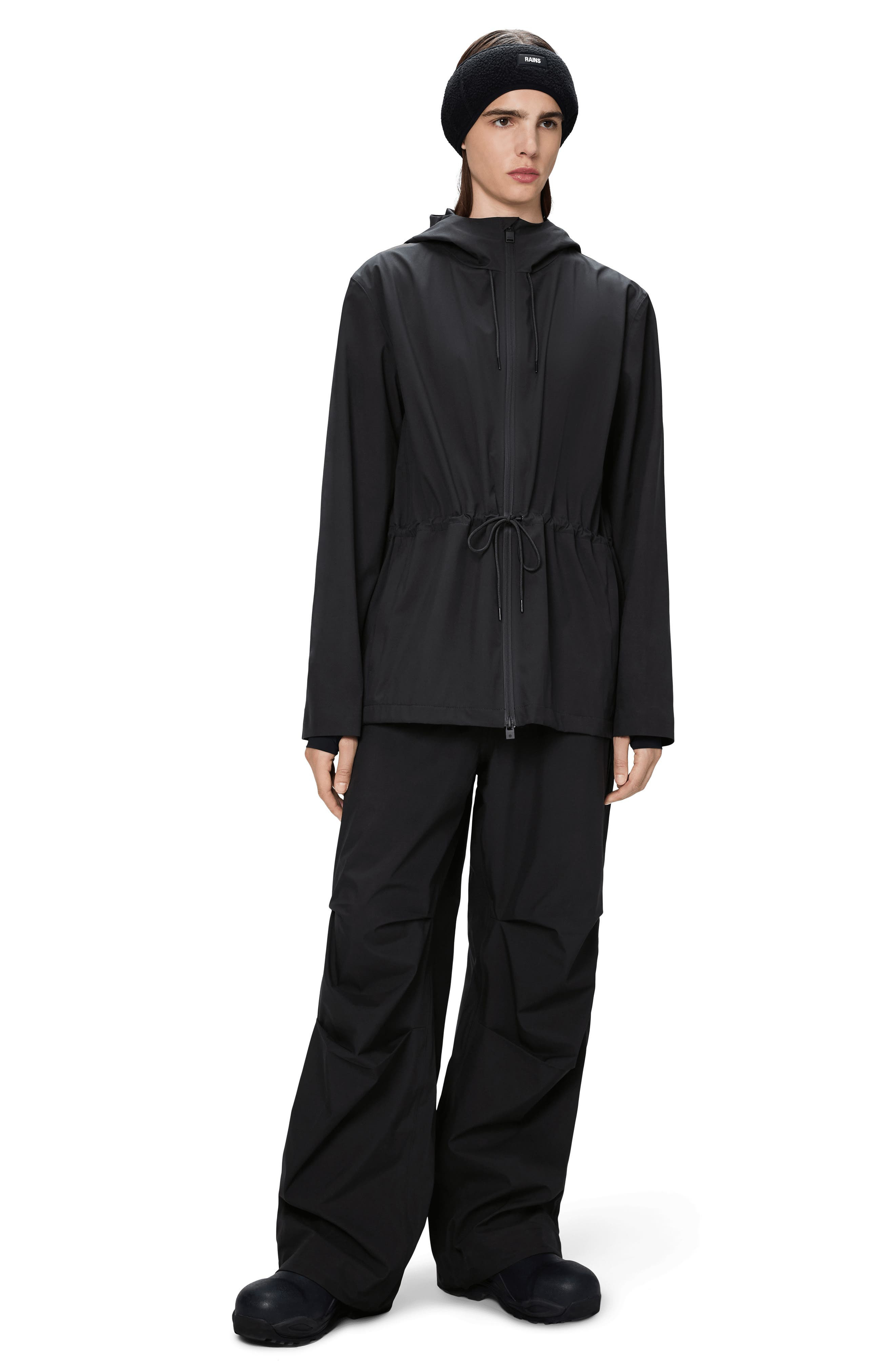 Rains Suva Hardshell Waterproof Hooded Rain Jacket in Black at Nordstrom - 5