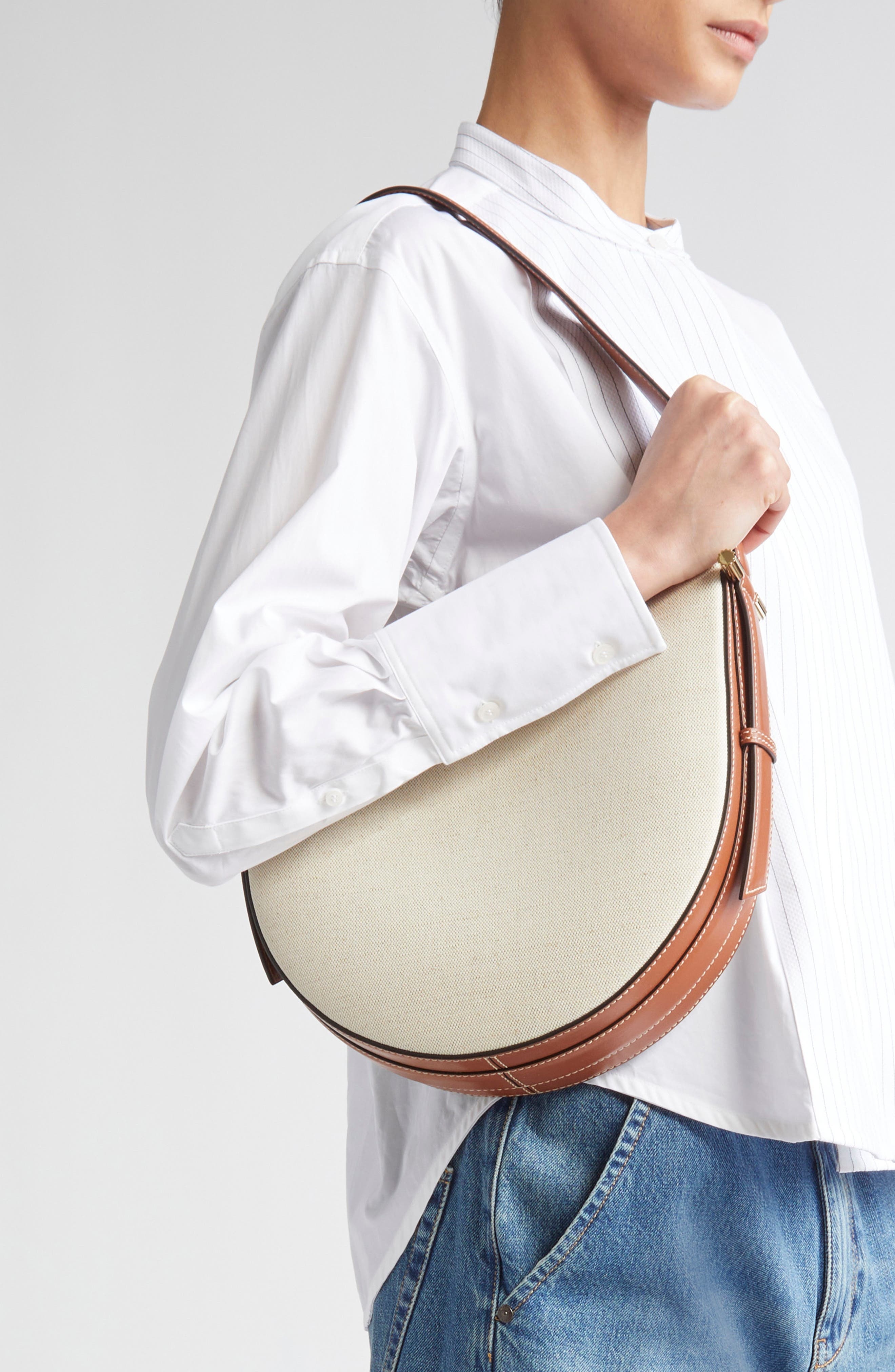 Victoria Beckham Medium The Dia Canvas Hobo Bag in Tan/Ivory at Nordstrom - 3