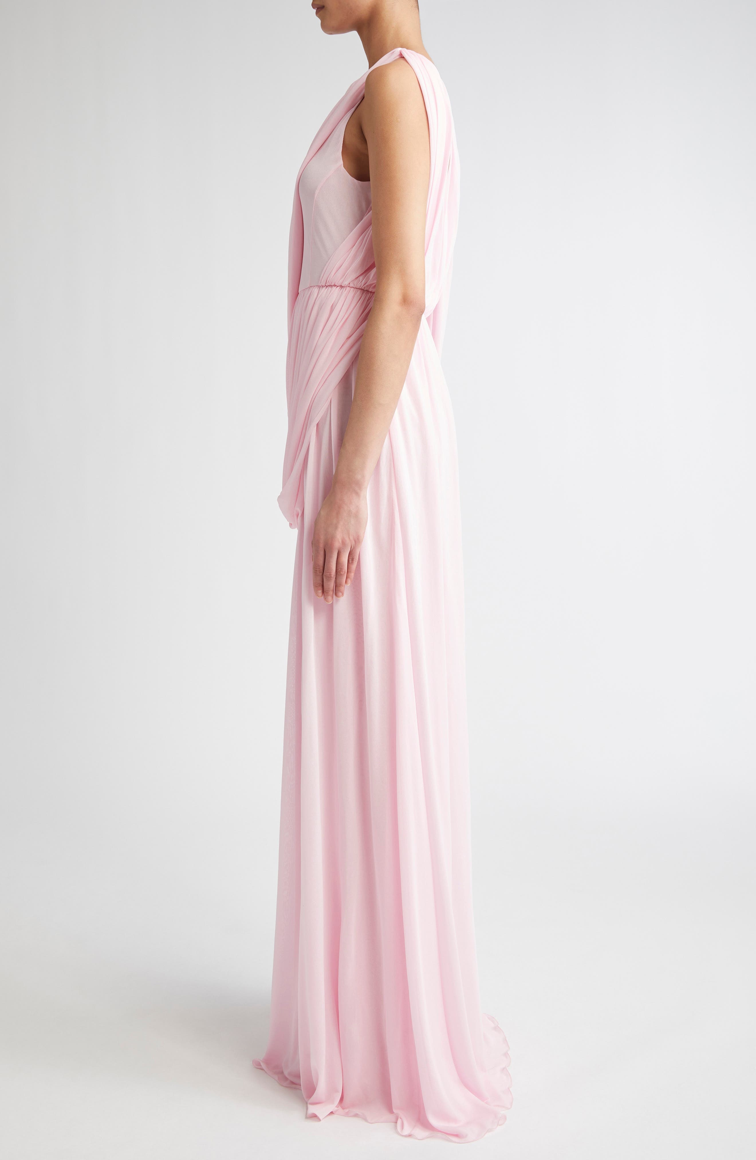 Giambattista Valli Draped One-Shoulder Gown in Pale Rose at Nordstrom - 3