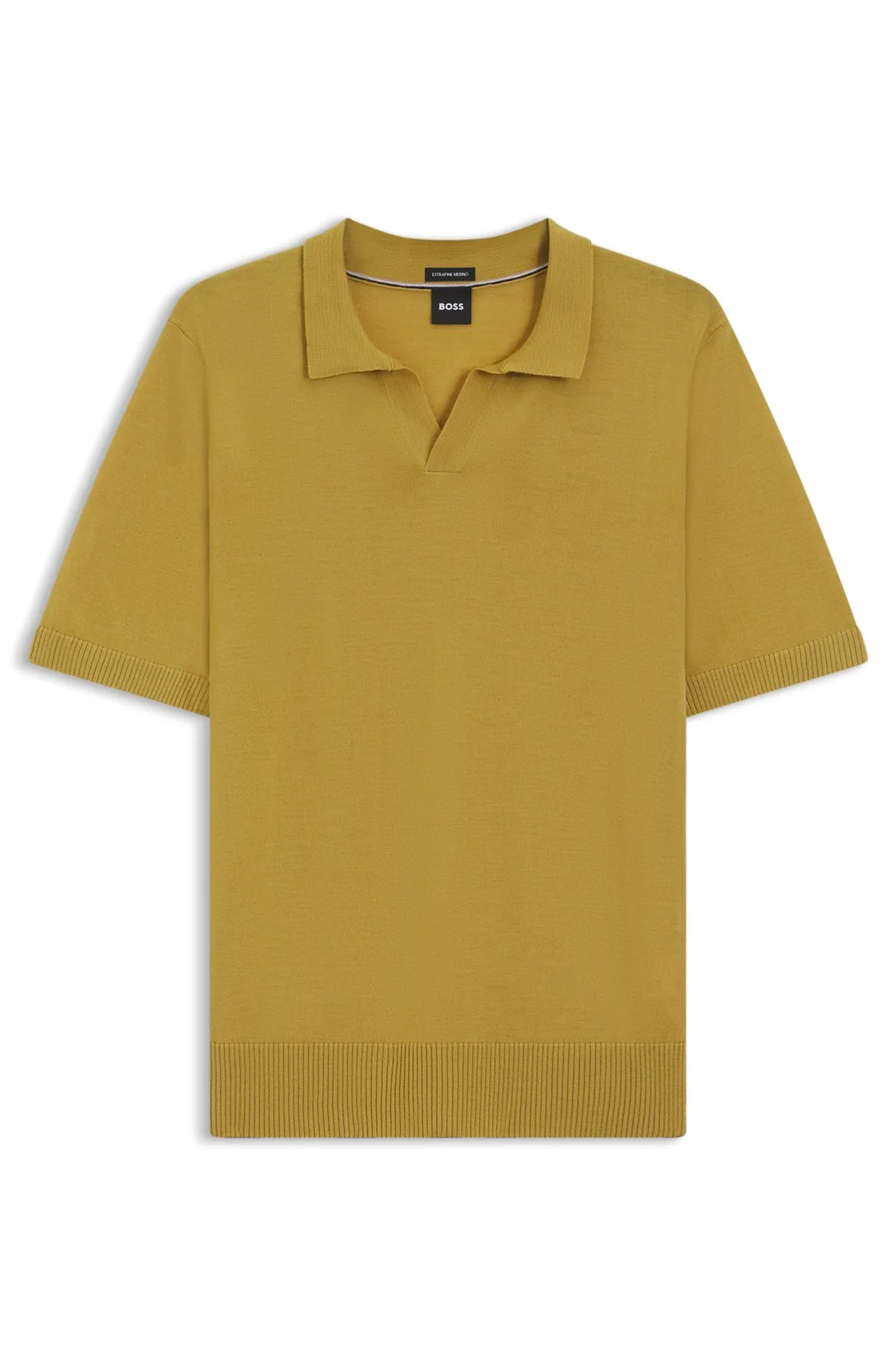 MERINO WOOL KNIT POLO WITH JOHNNY COLLAR - 1