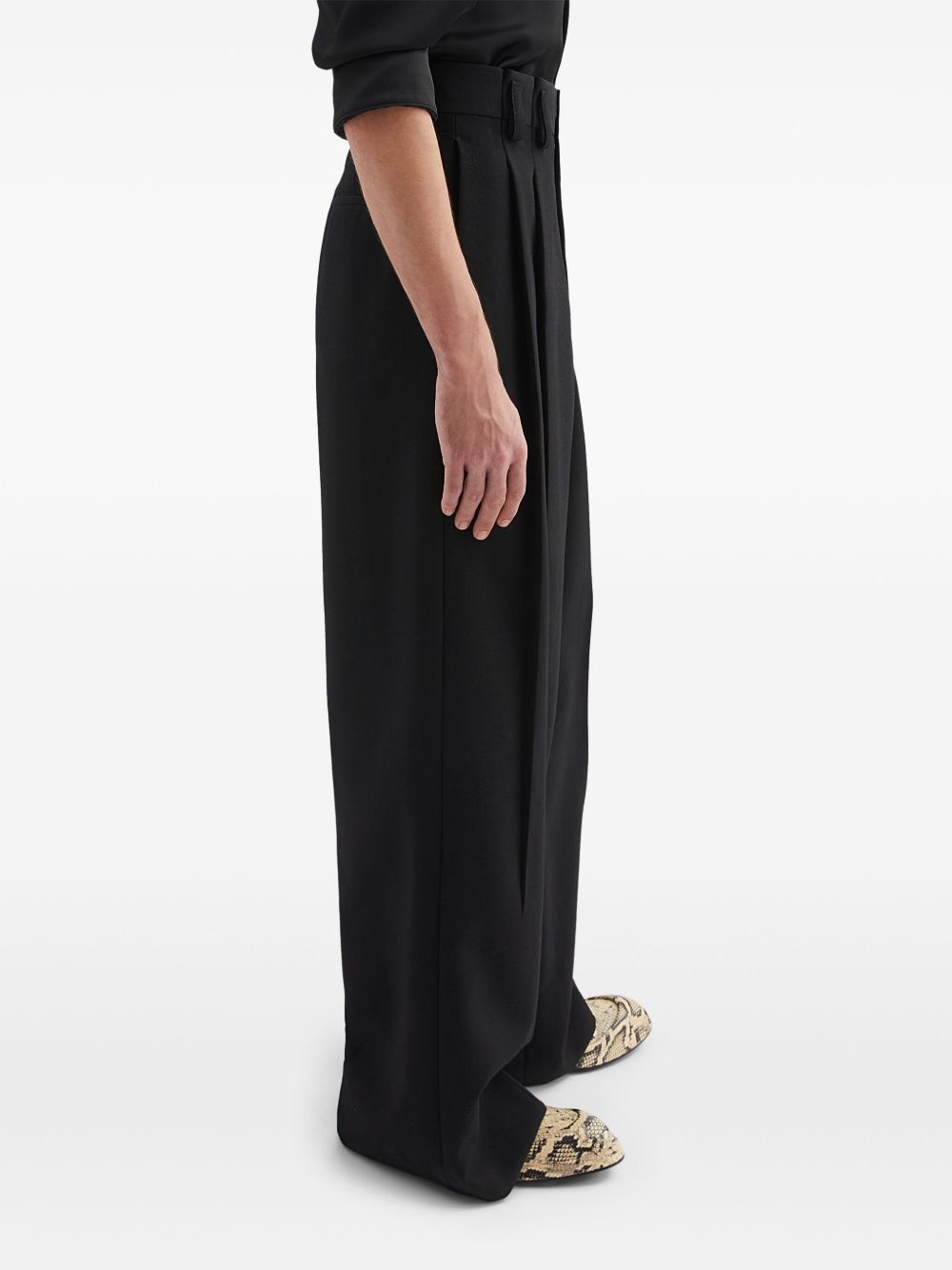 pleat-detail trousers - 3