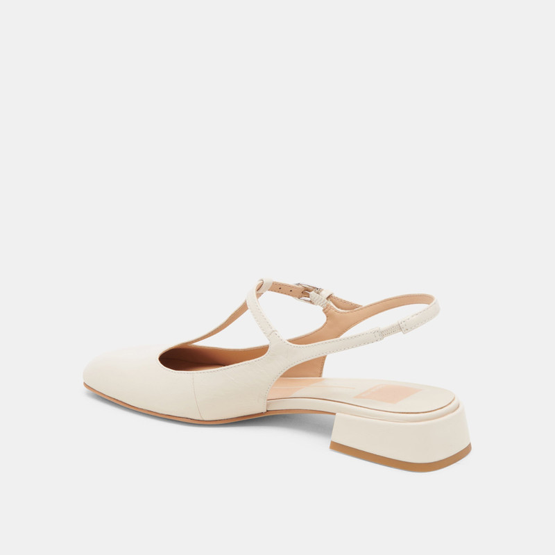 DEIDRA FLATS CREAM LEATHER 9