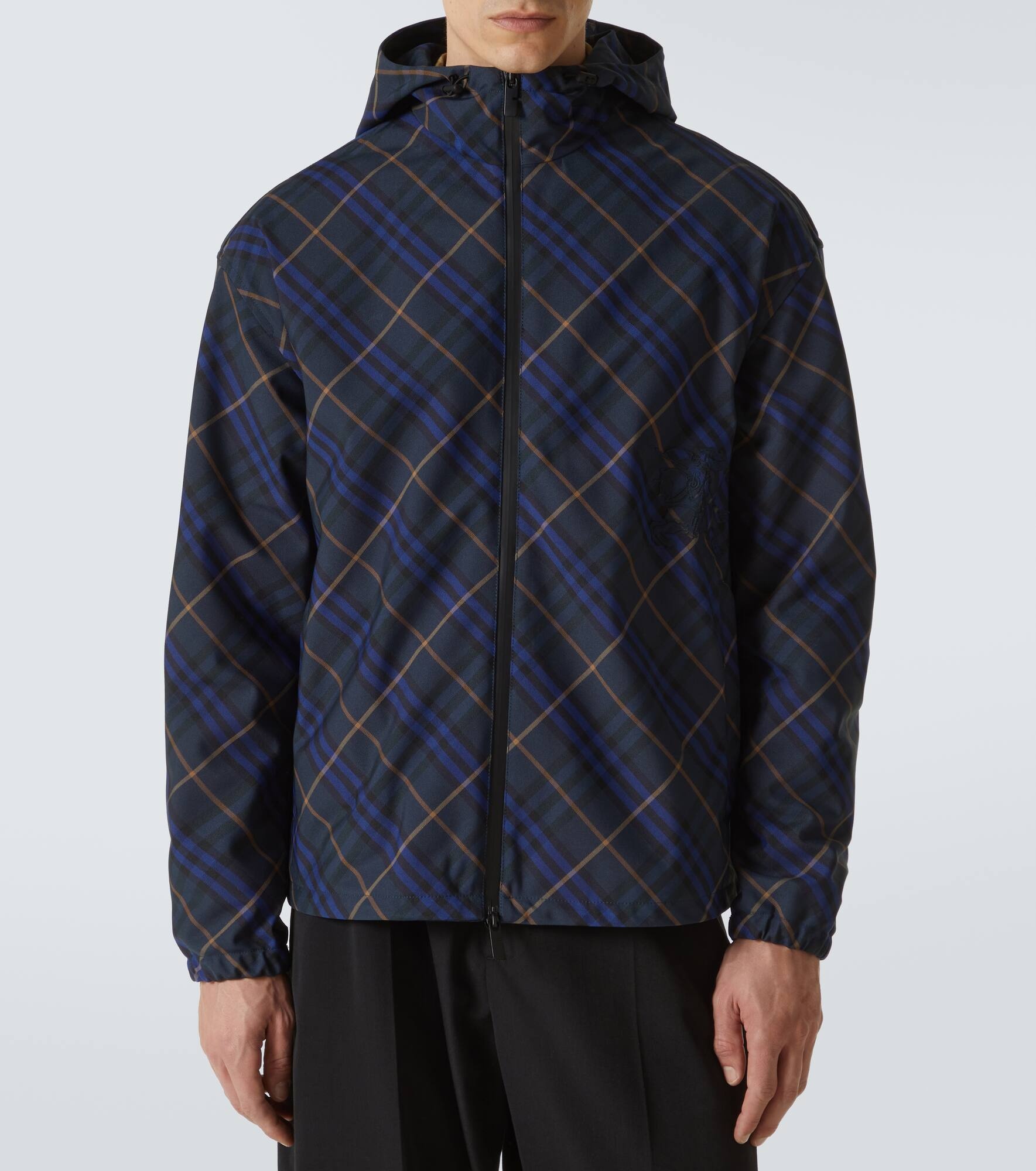 Checked windbreaker jacket - 3