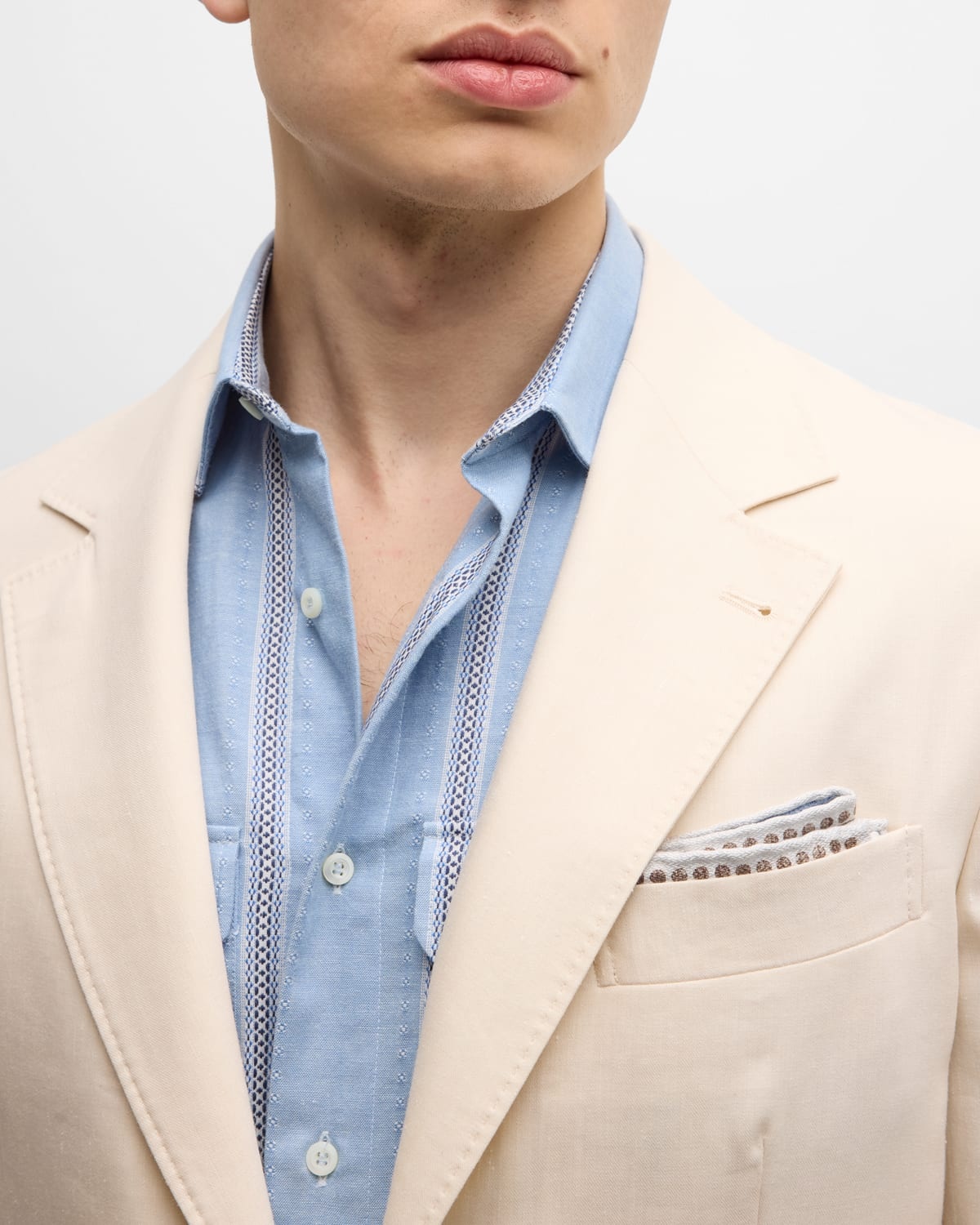 Men's Linen and Wool Solid Suit - 4