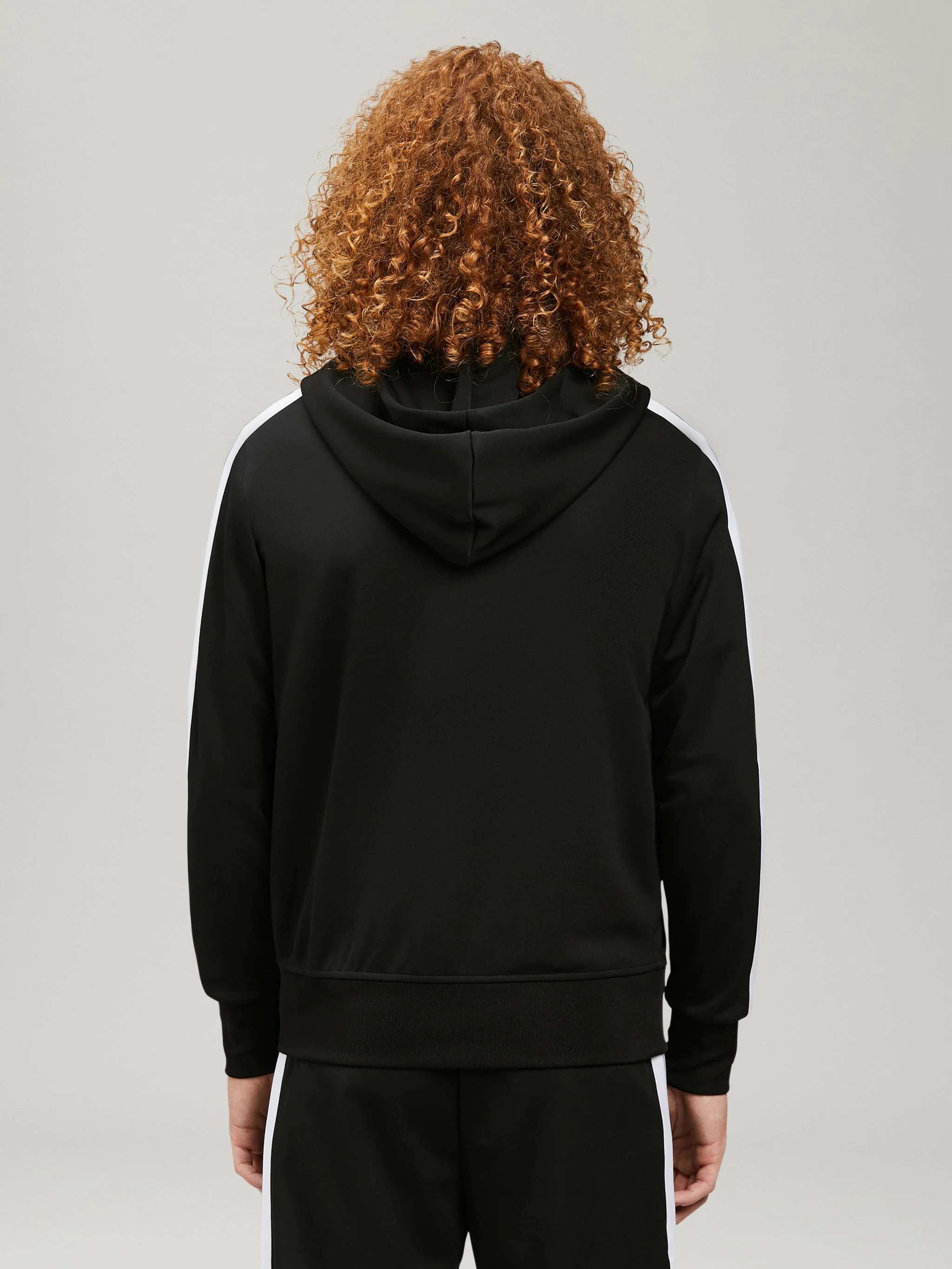 BLACK HOODY TRACK JACKET - 5