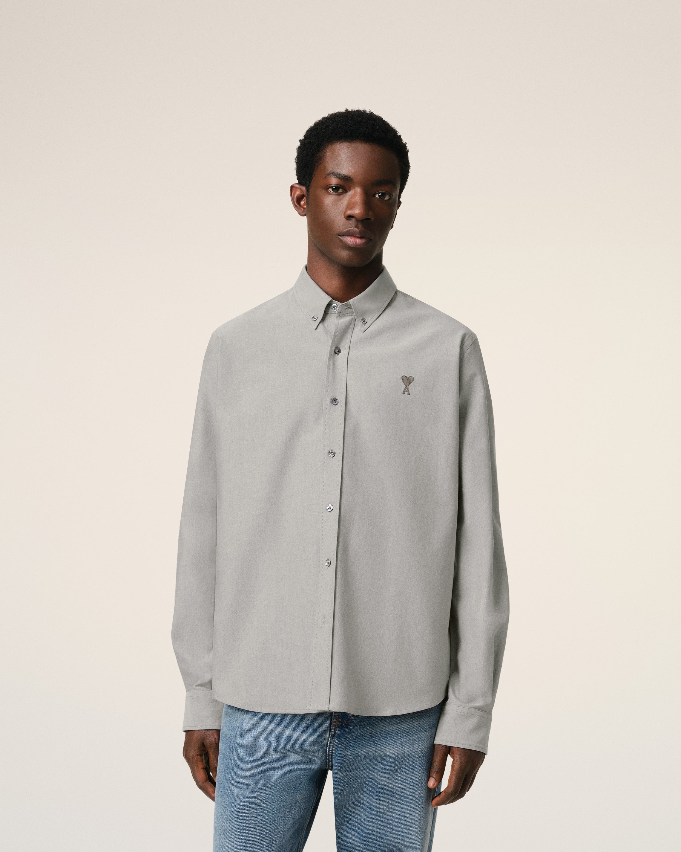 GREEN COTTON BUTTON-DOWN AMI DE CŒUR SHIRT - 3