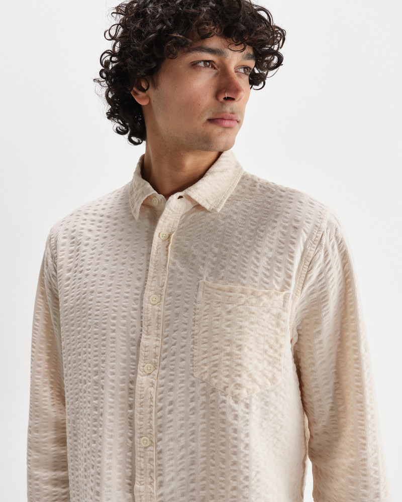 Shelly - Stone Seersucker Corduroy Shirt 3