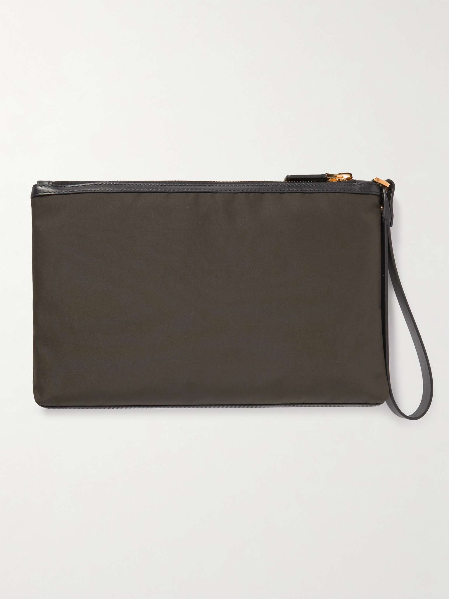 Leather-Trimmed Recycled Nylon Pouch - 4