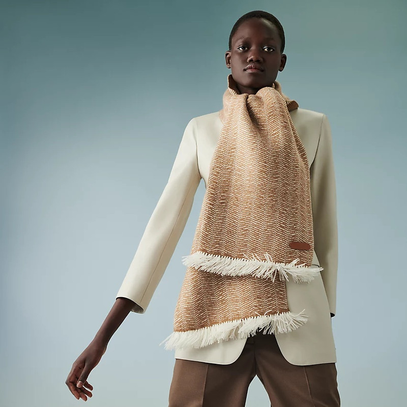 Wavy Double Face Chameau muffler 1