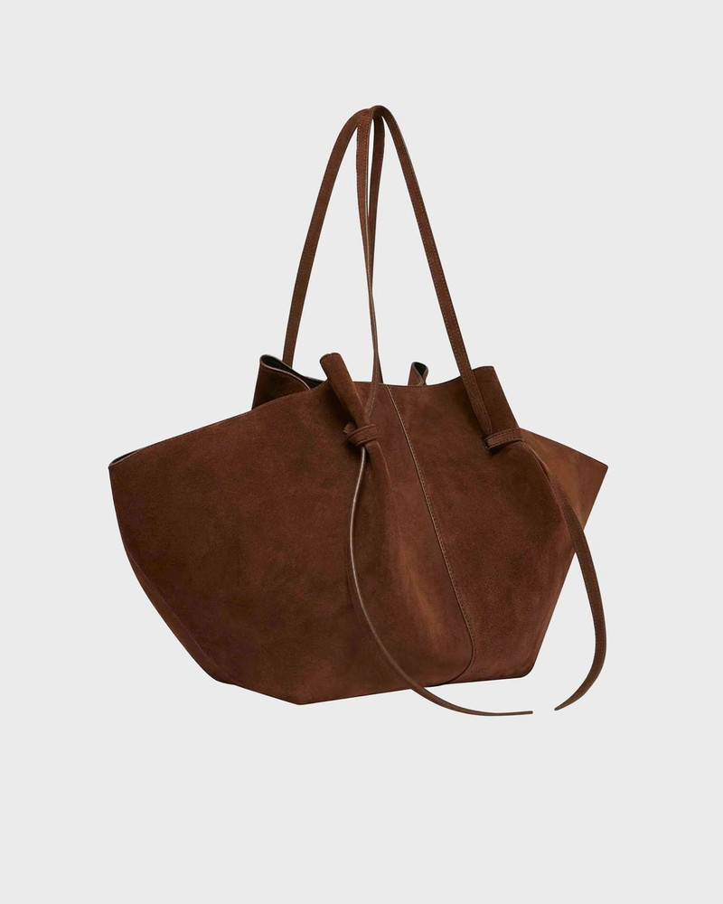 Yuzefi Large Mochi Suede Bag Chocolate ONESIZE outlook