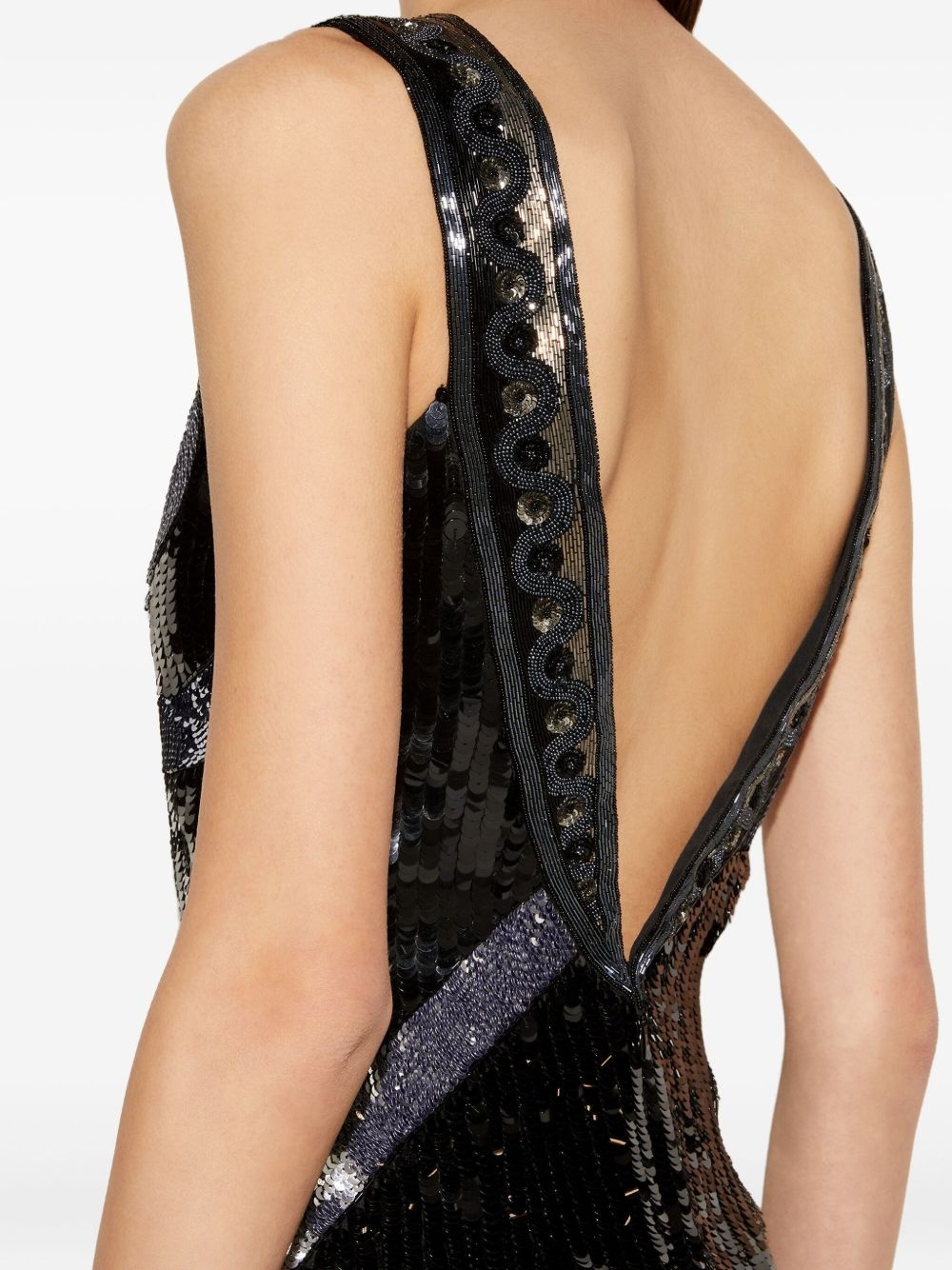 sequin-embellished sleeveless mini dress - 4